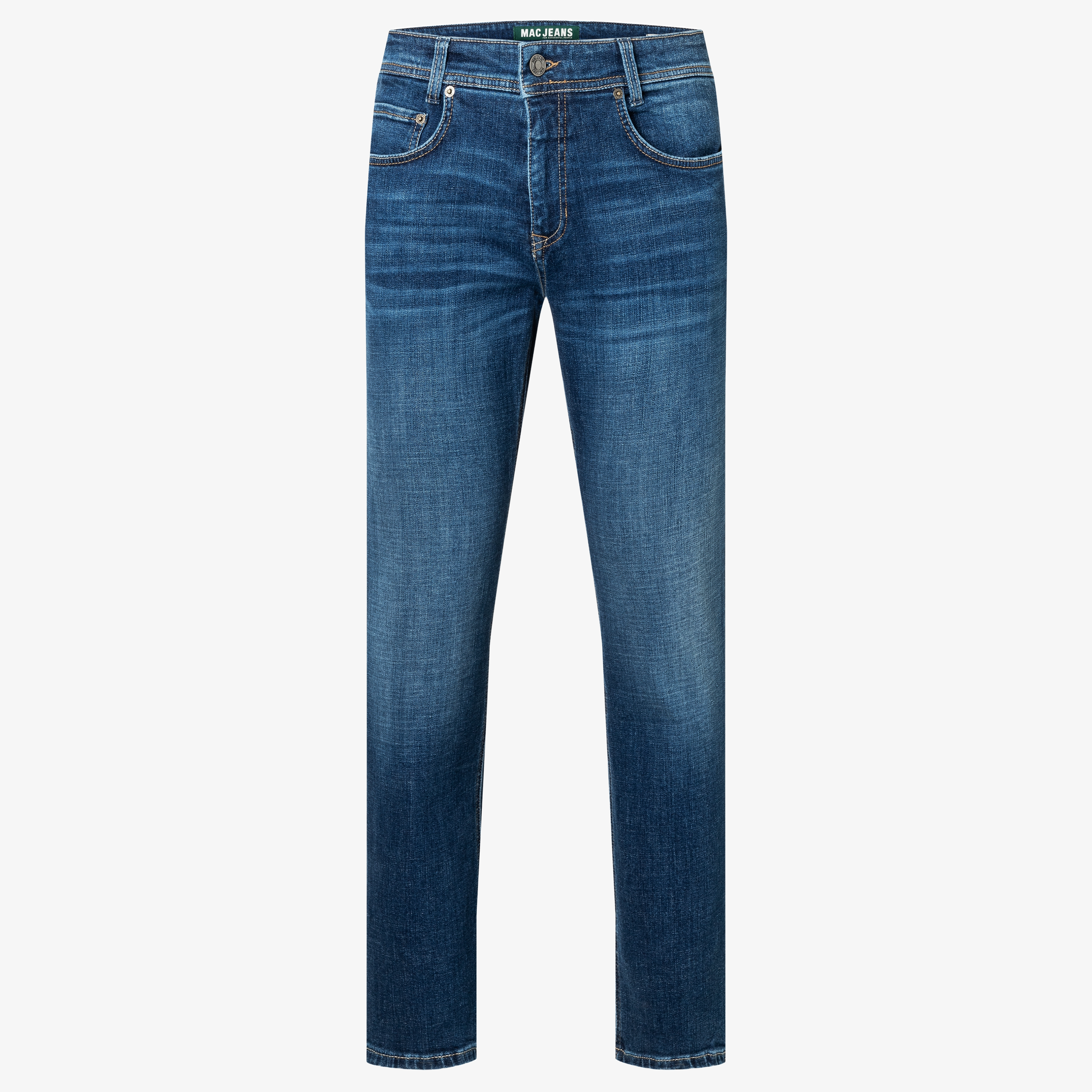 Mac Arne Straight Fit Denim Jeans - Dark Blue Authentic