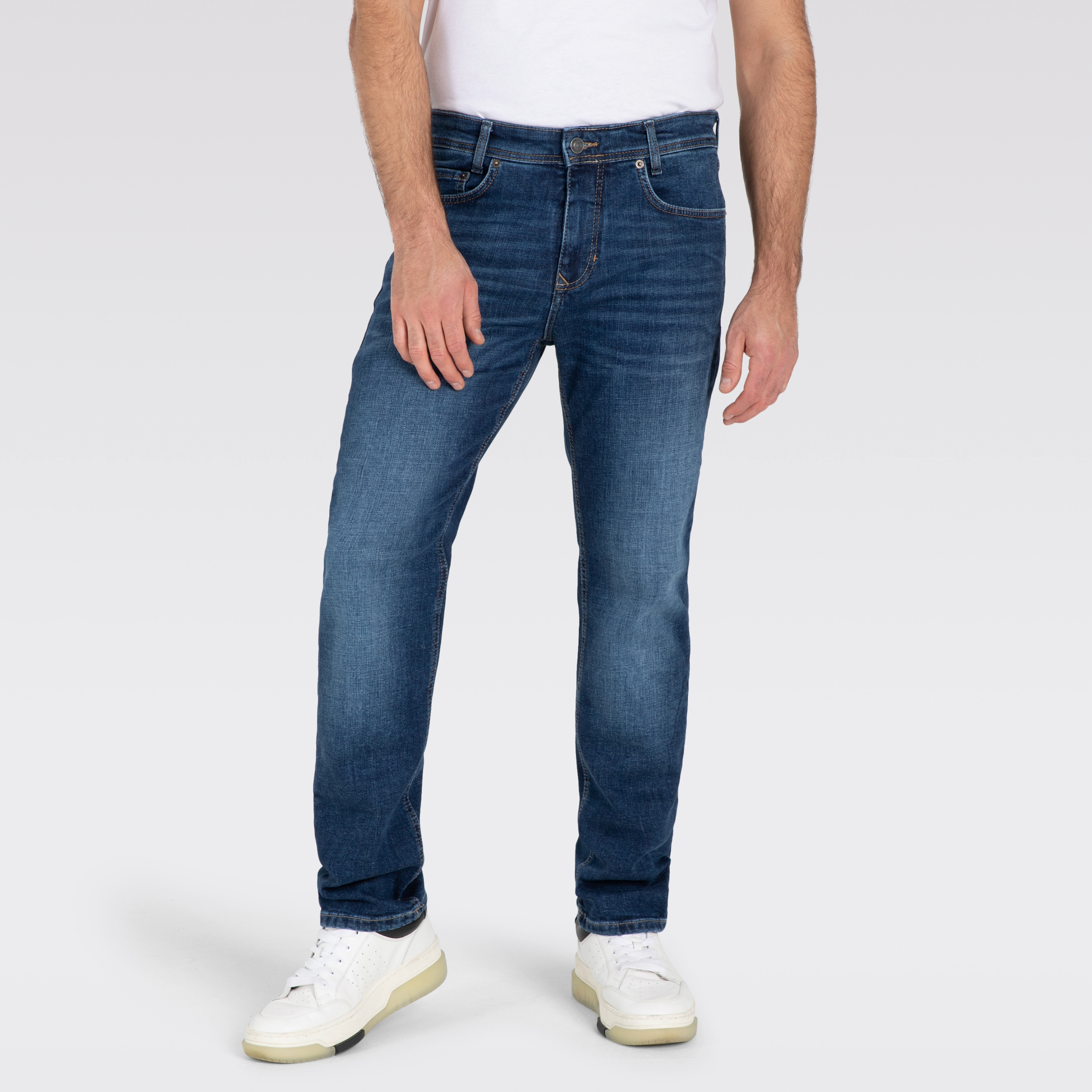 Mac Arne Straight Fit Denim Jeans - Dark Blue Authentic