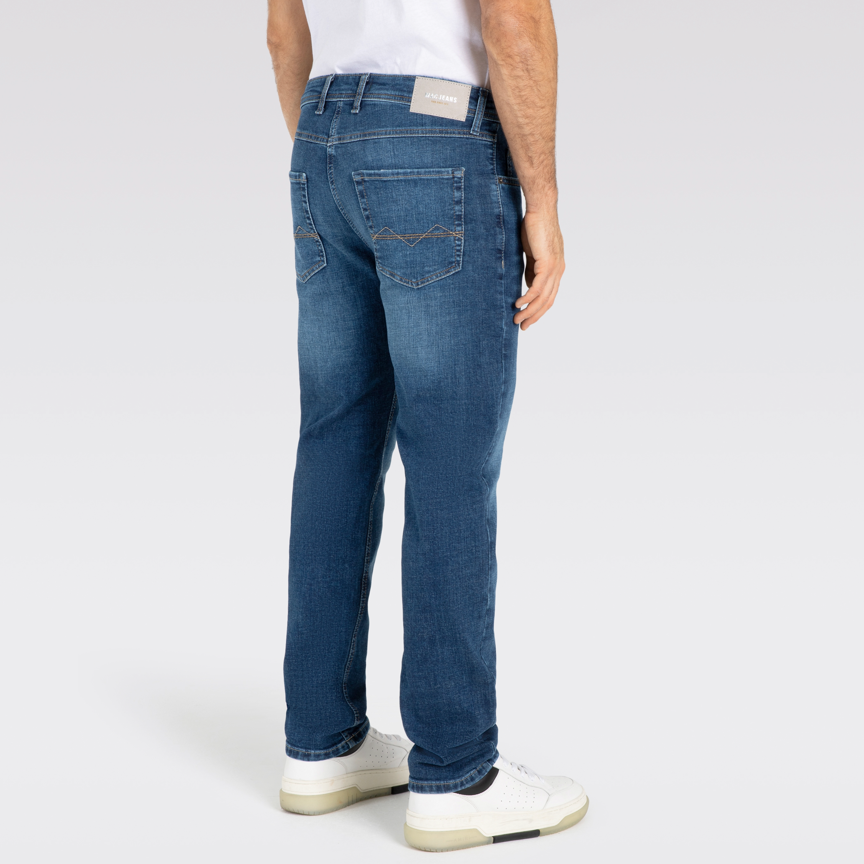 Mac Arne Straight Fit Denim Jeans - Dark Blue Authentic