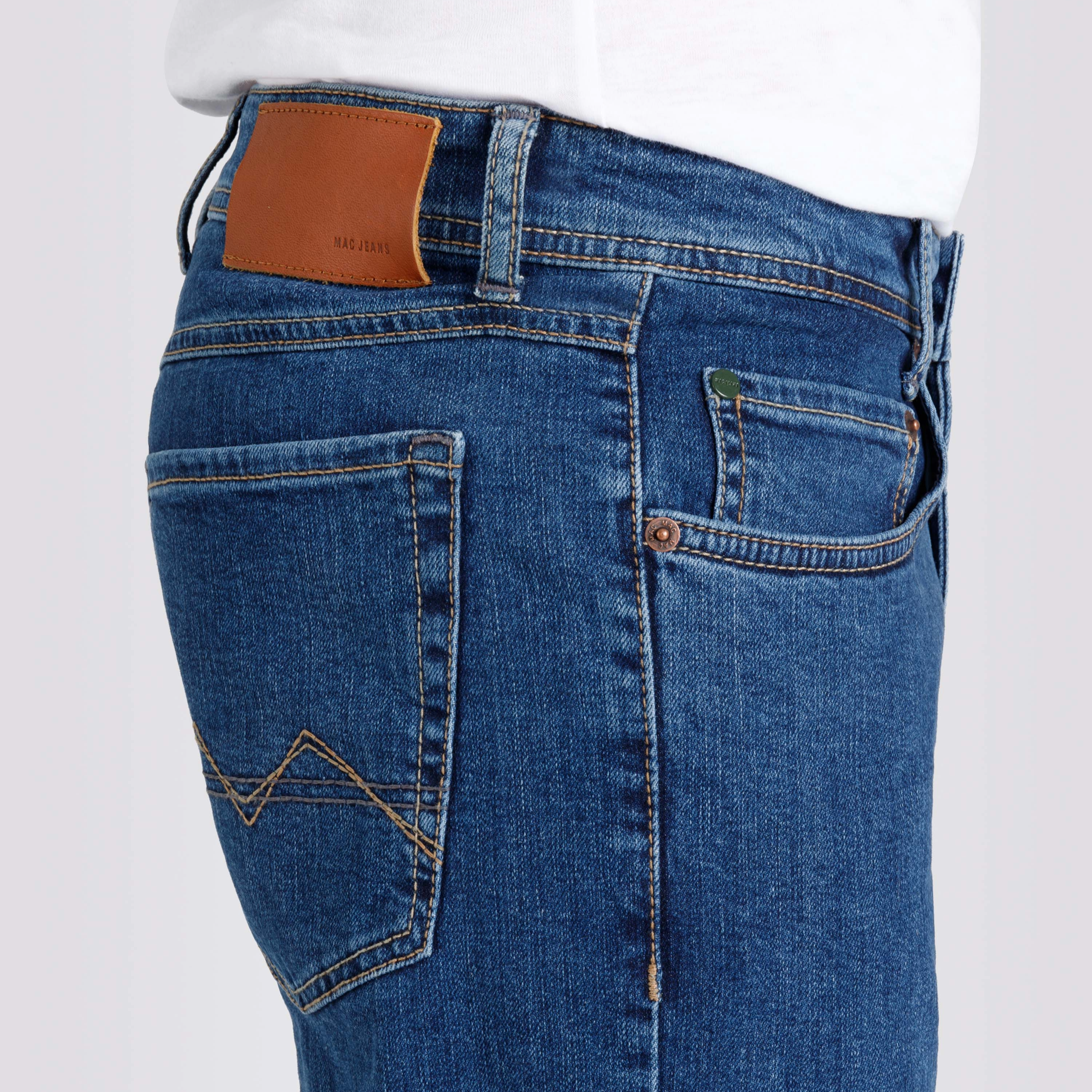 Mac Arne Straight Fit Denim Jeans - Light Blue
