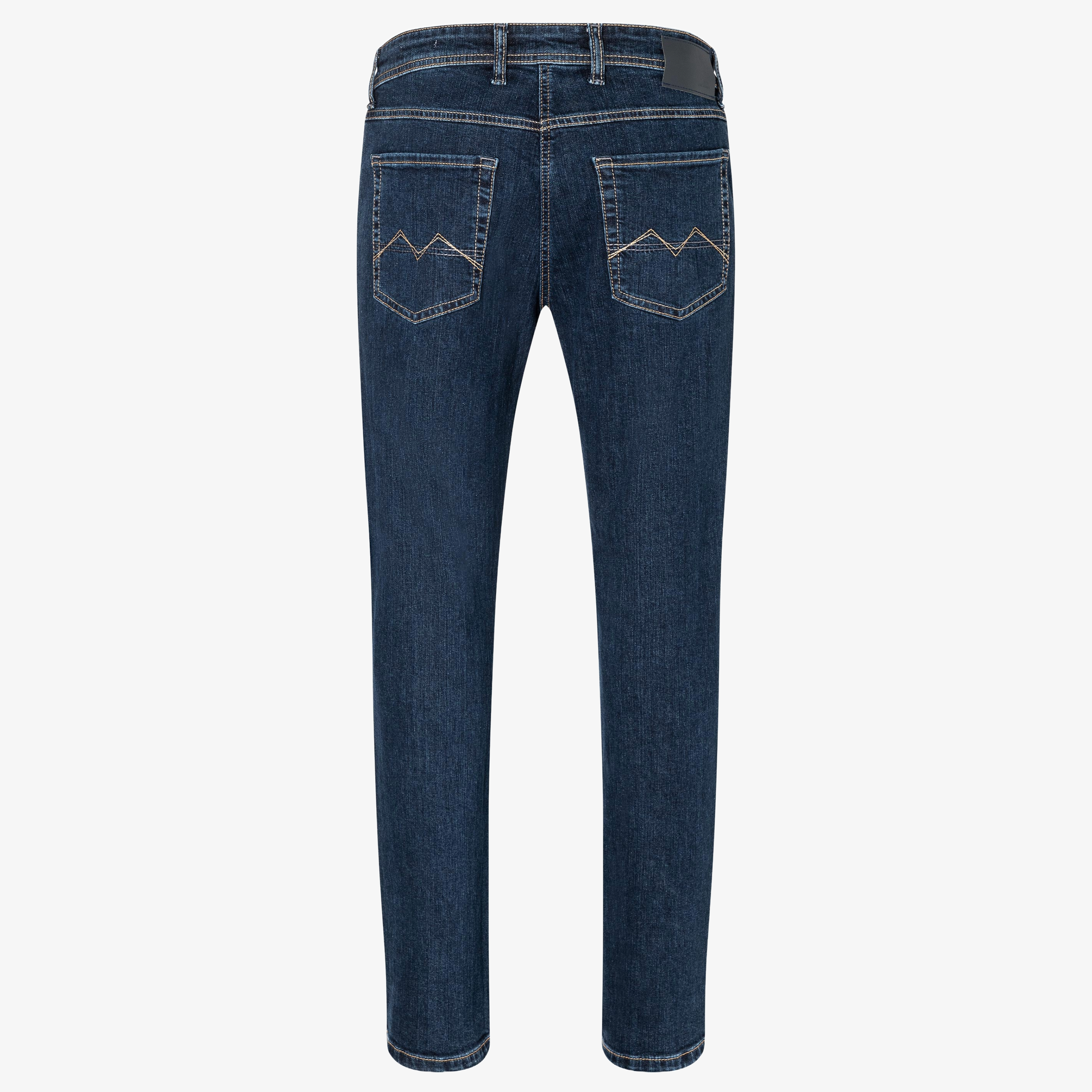 Mac Arne Straight Fit Denim Jeans - Deep Blue Stonewash