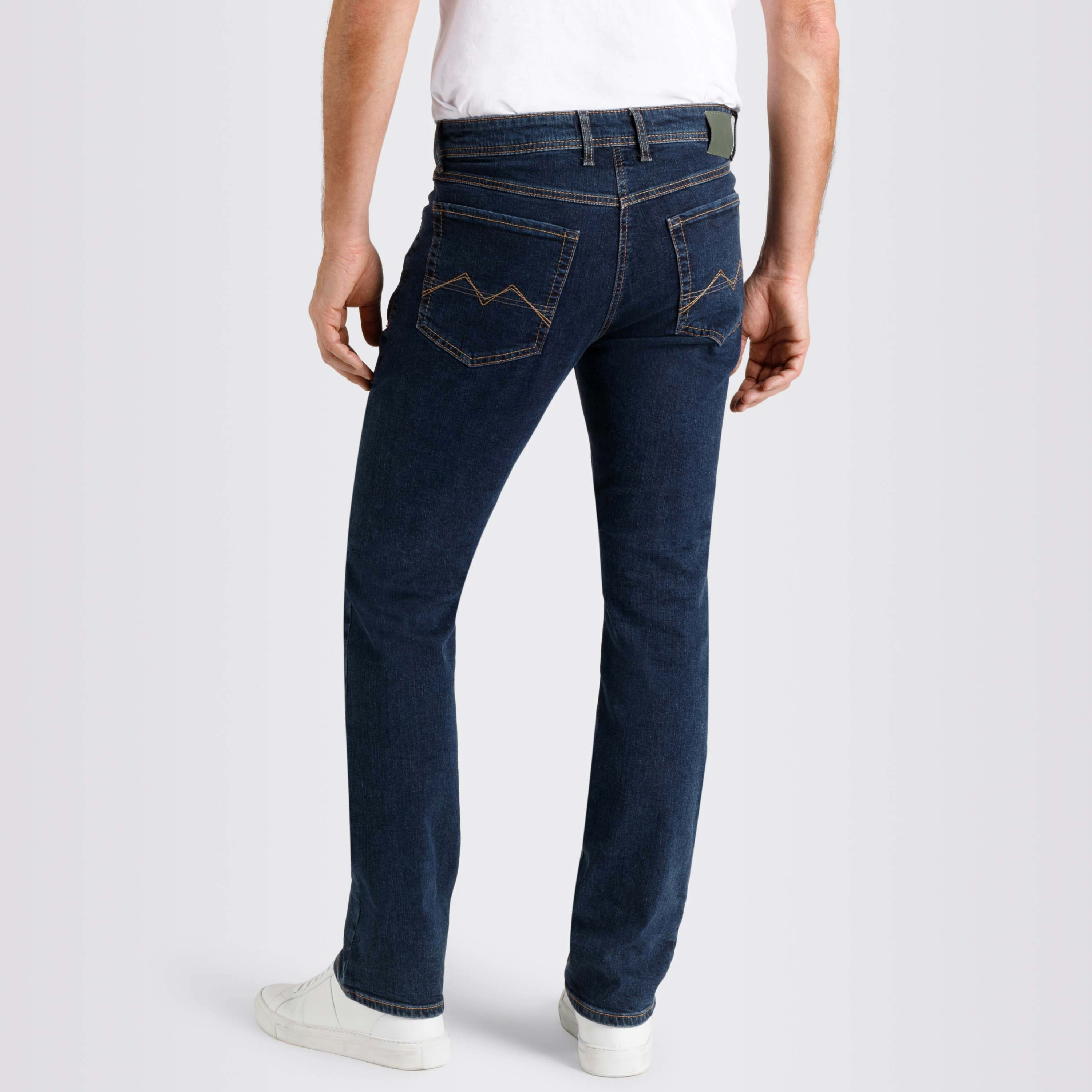 Mac Arne Straight Fit Denim Jeans - Deep Blue Stonewash