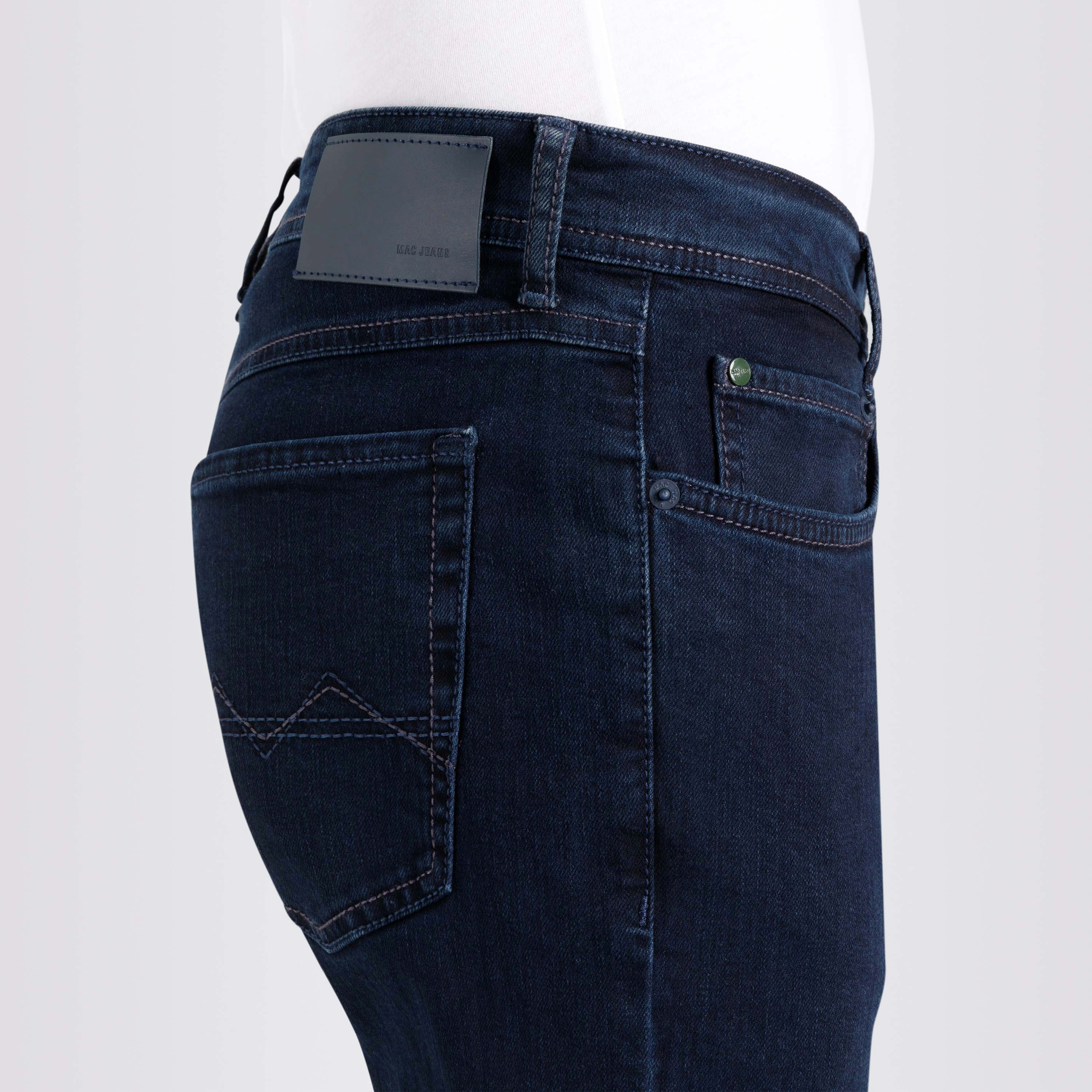 Mac Arne Straight Fit Denim Jeans - Blue-Black