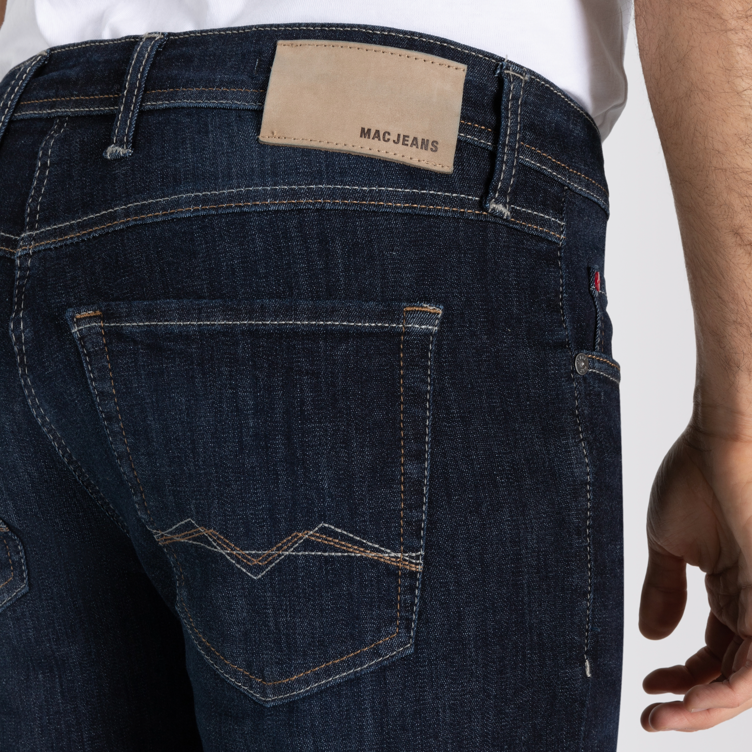 Mac Macflexx Slim Fit Driver Denim Jeans - Rinsed Wash 3D