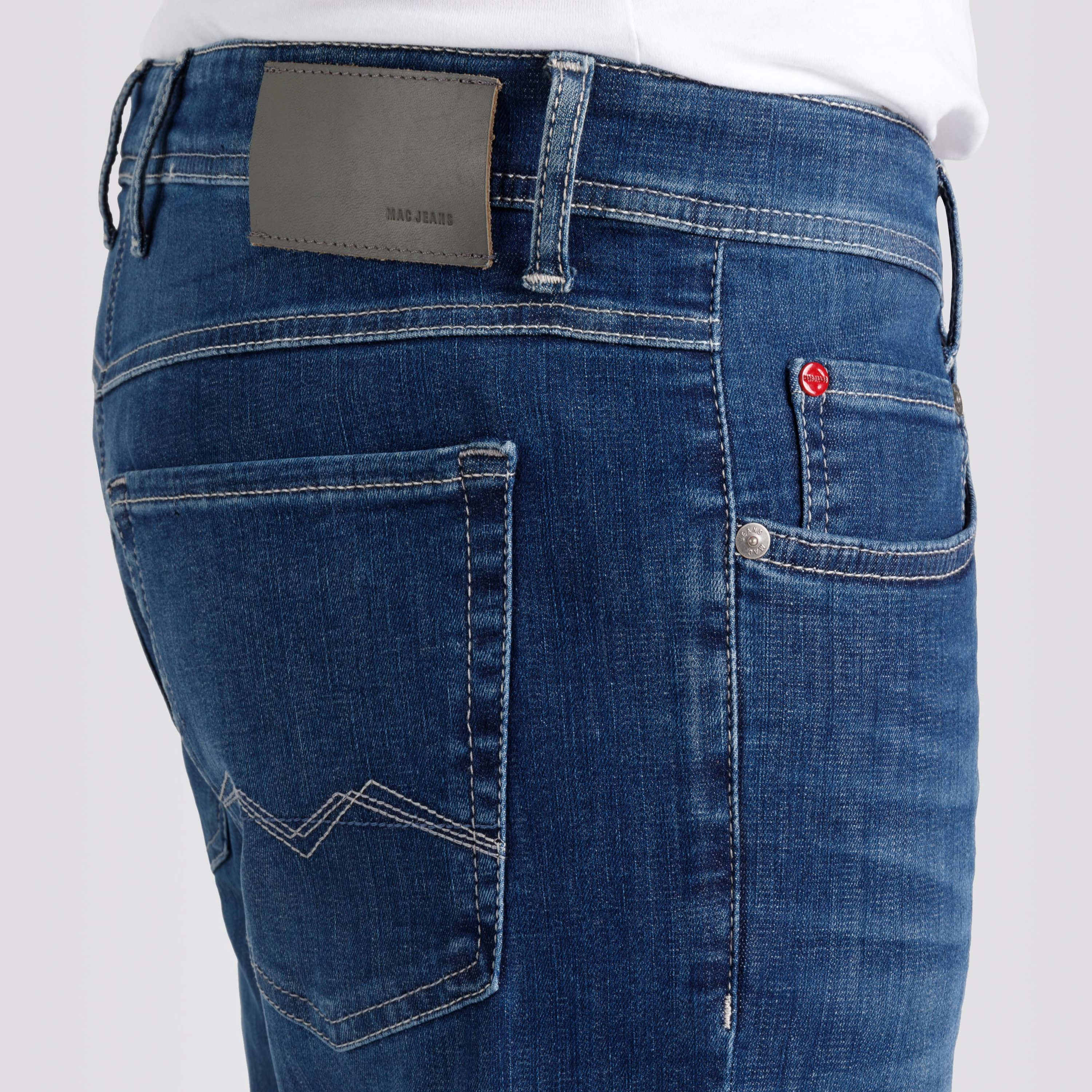 Mac Macflexx Straight Fit Denim Jeans - Deep Blue Vintage