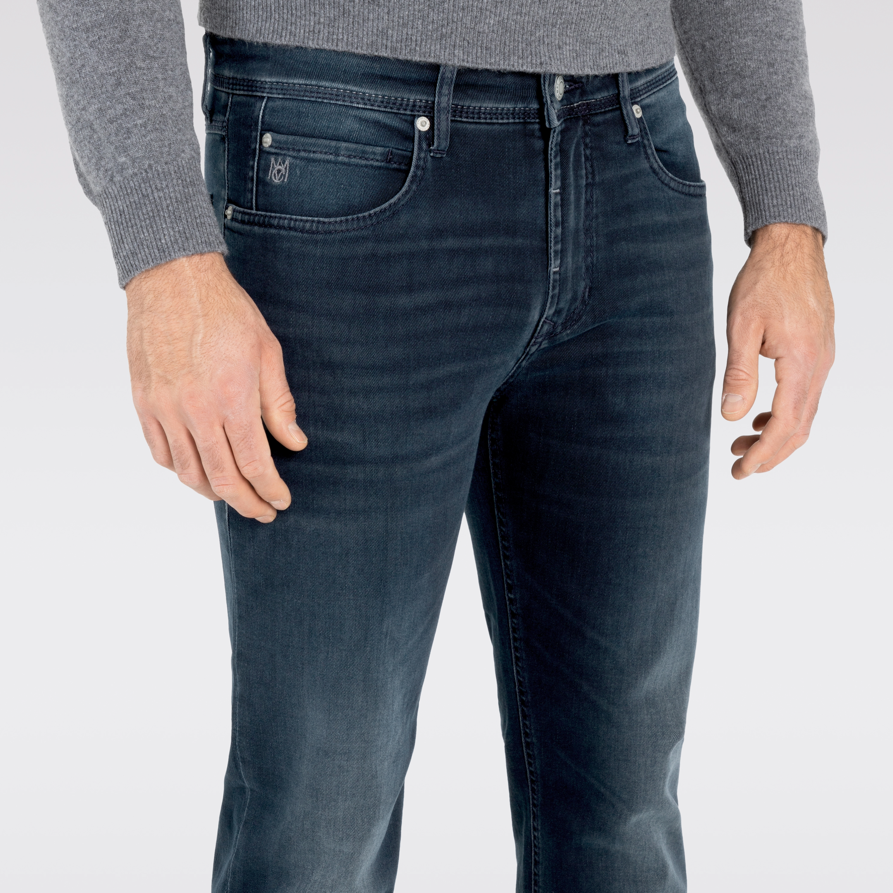 Mac Arne Straight Fit Denim Jeans - Deep Blue Authentic Used