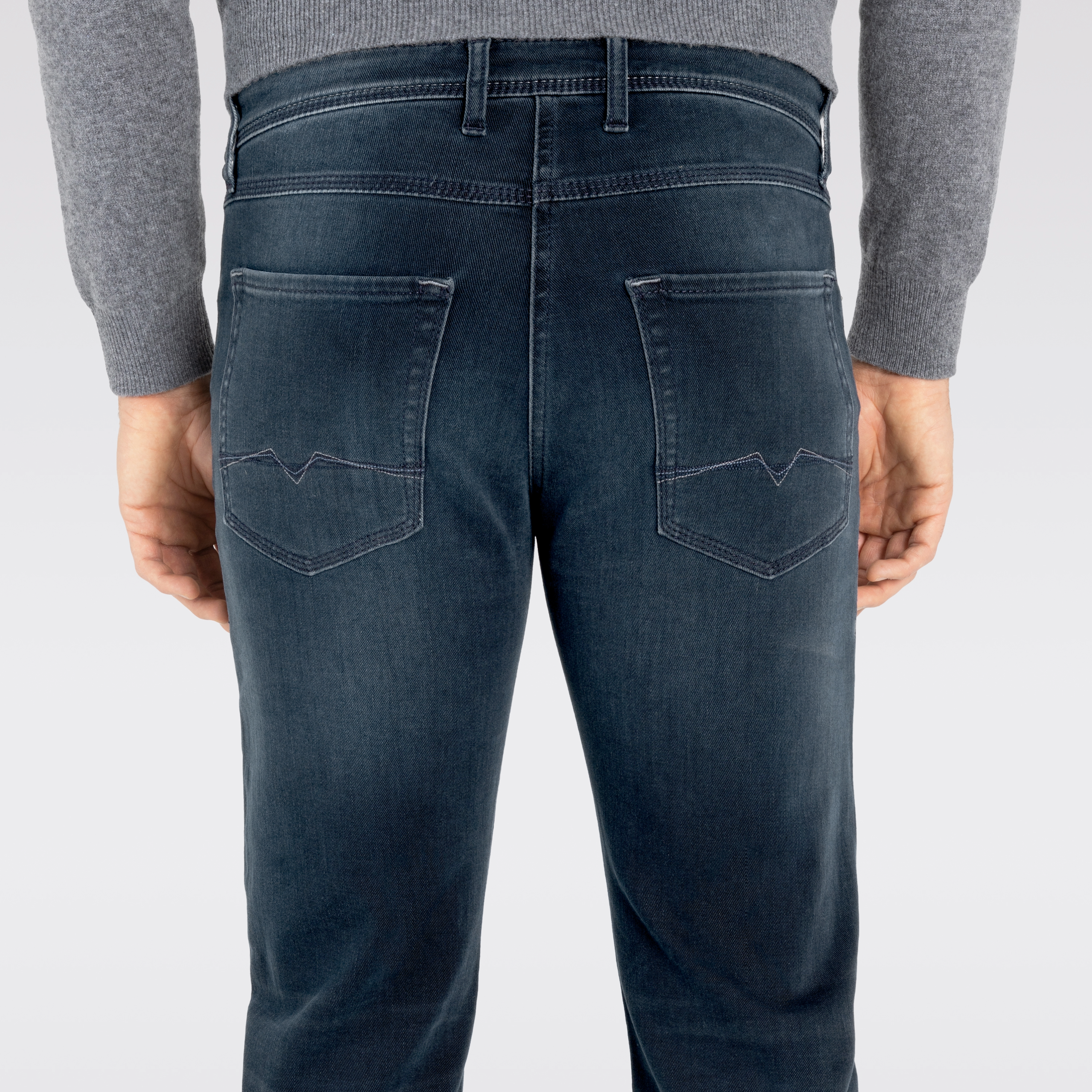 Mac Arne Straight Fit Denim Jeans - Deep Blue Authentic Used