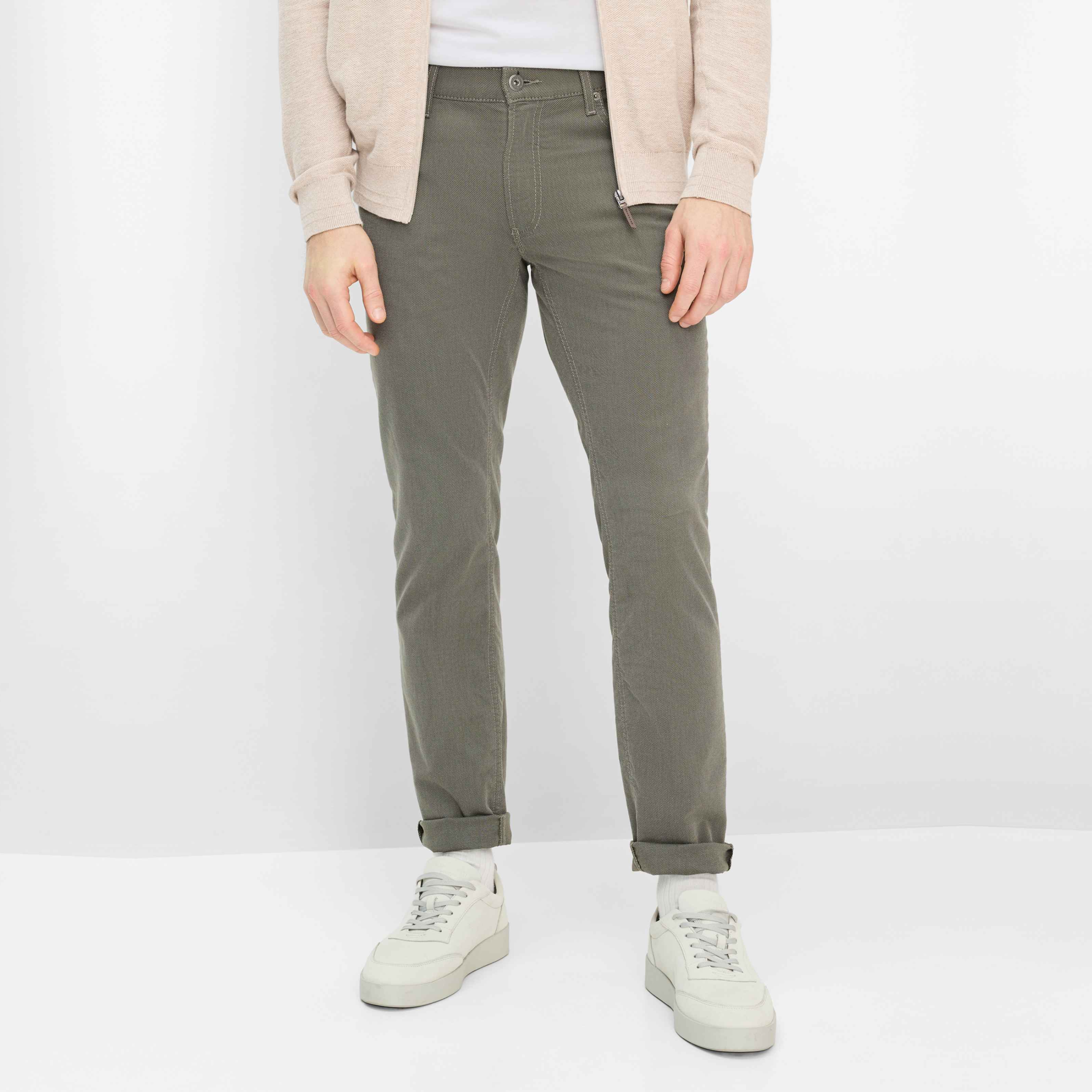 Brax Chuck Hi-Flex Straight Fit Trousers - Olive