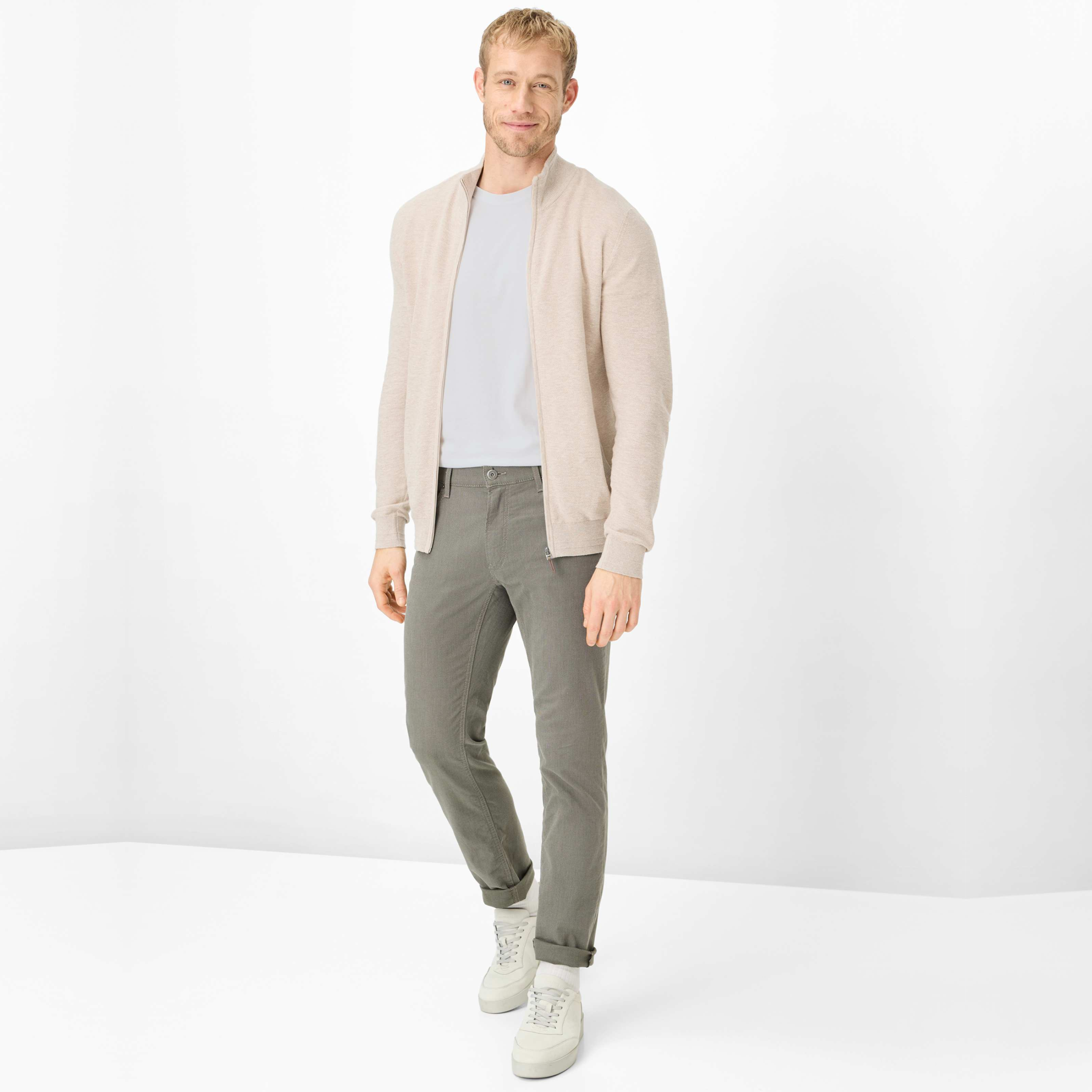 Brax Chuck Hi-Flex Straight Fit Trousers - Olive