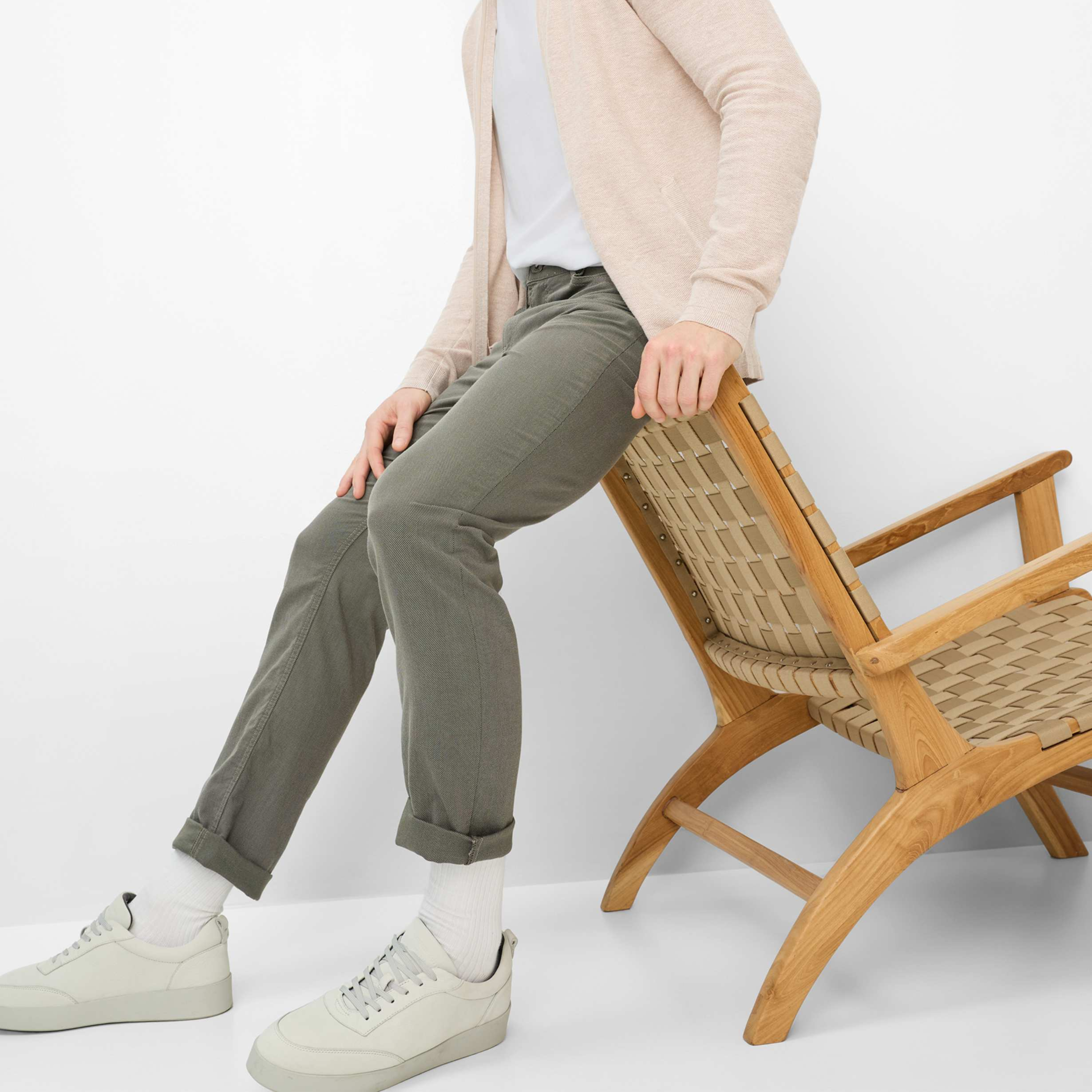 Brax Chuck Hi-Flex Straight Fit Trousers - Olive