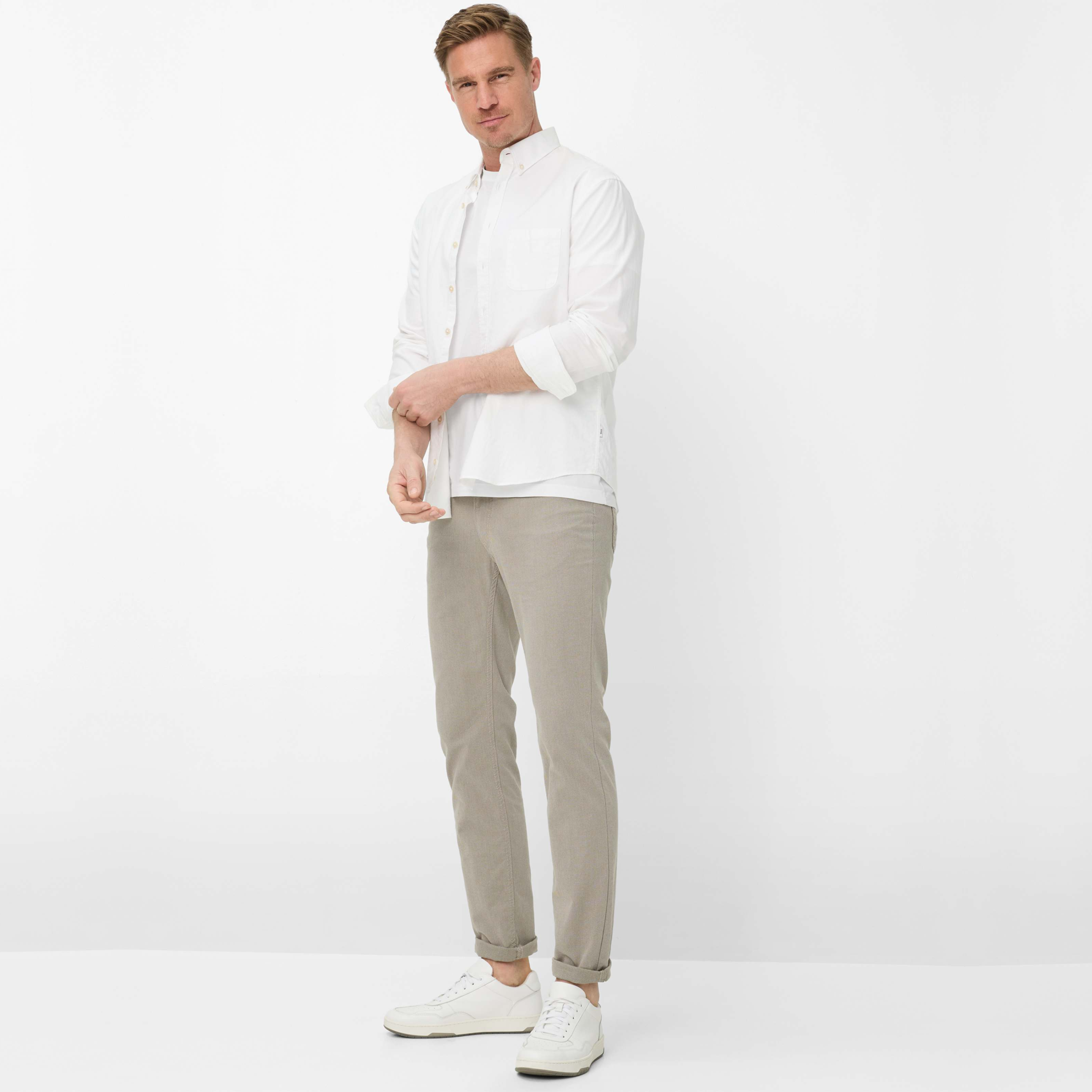 Brax Chuck Hi-Flex Straight Fit Trousers - Walnut