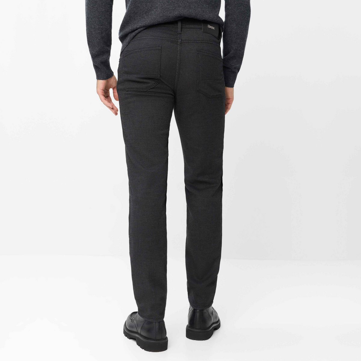 Brax Cadiz Woo-Look Straight Fit Trousers - Cement