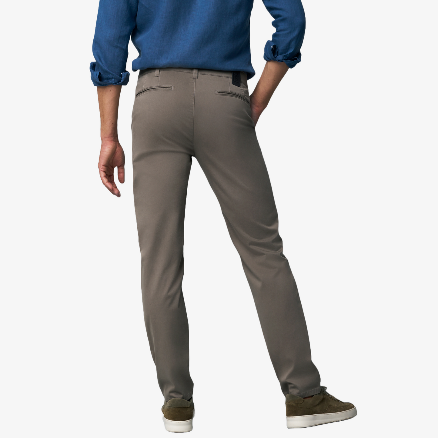 M5 by Meyer Light Summer Twill Slim Fit Chinos - Taupe
