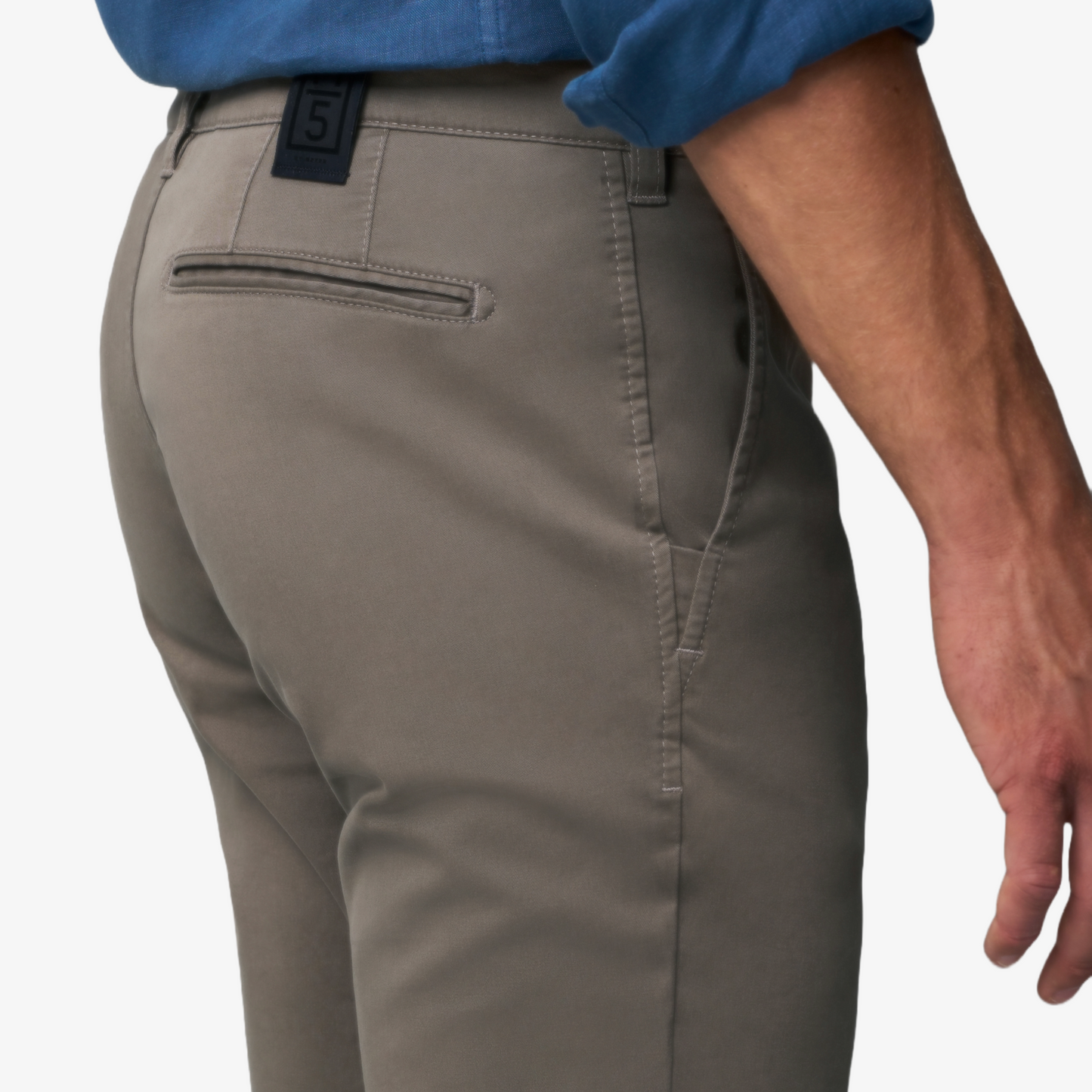M5 by Meyer Light Summer Twill Slim Fit Chinos - Taupe