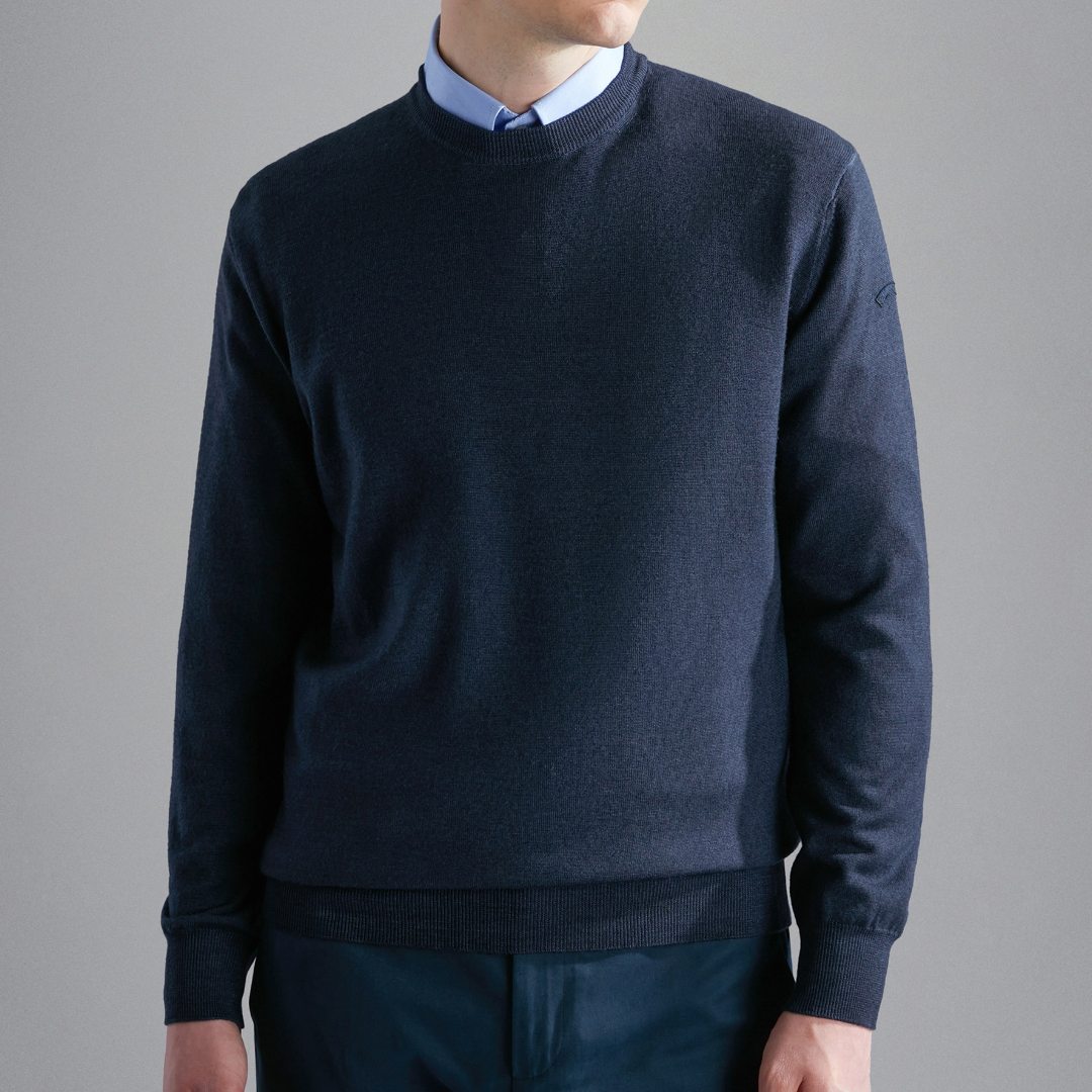 Paul & Shark Wool Crew Neck Knitwear - Navy
