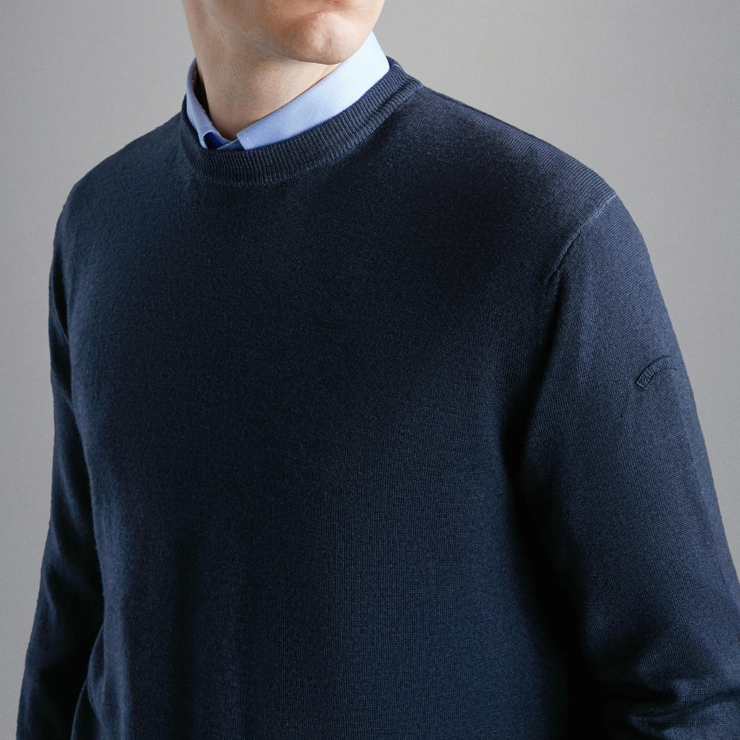 Paul & Shark Wool Crew Neck Knitwear - Navy