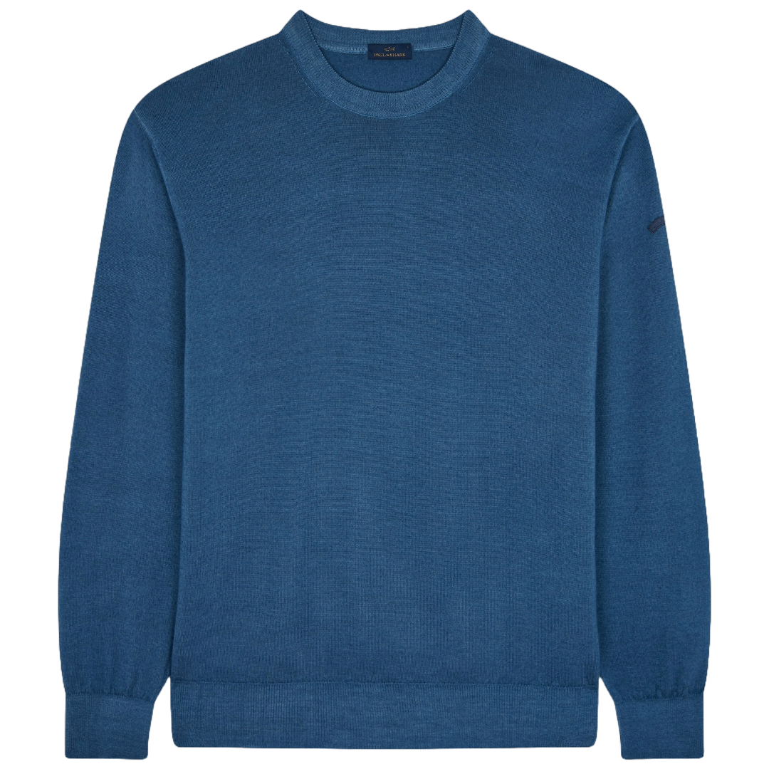 Paul & Shark Wool Crew Neck Knitwear - Blue