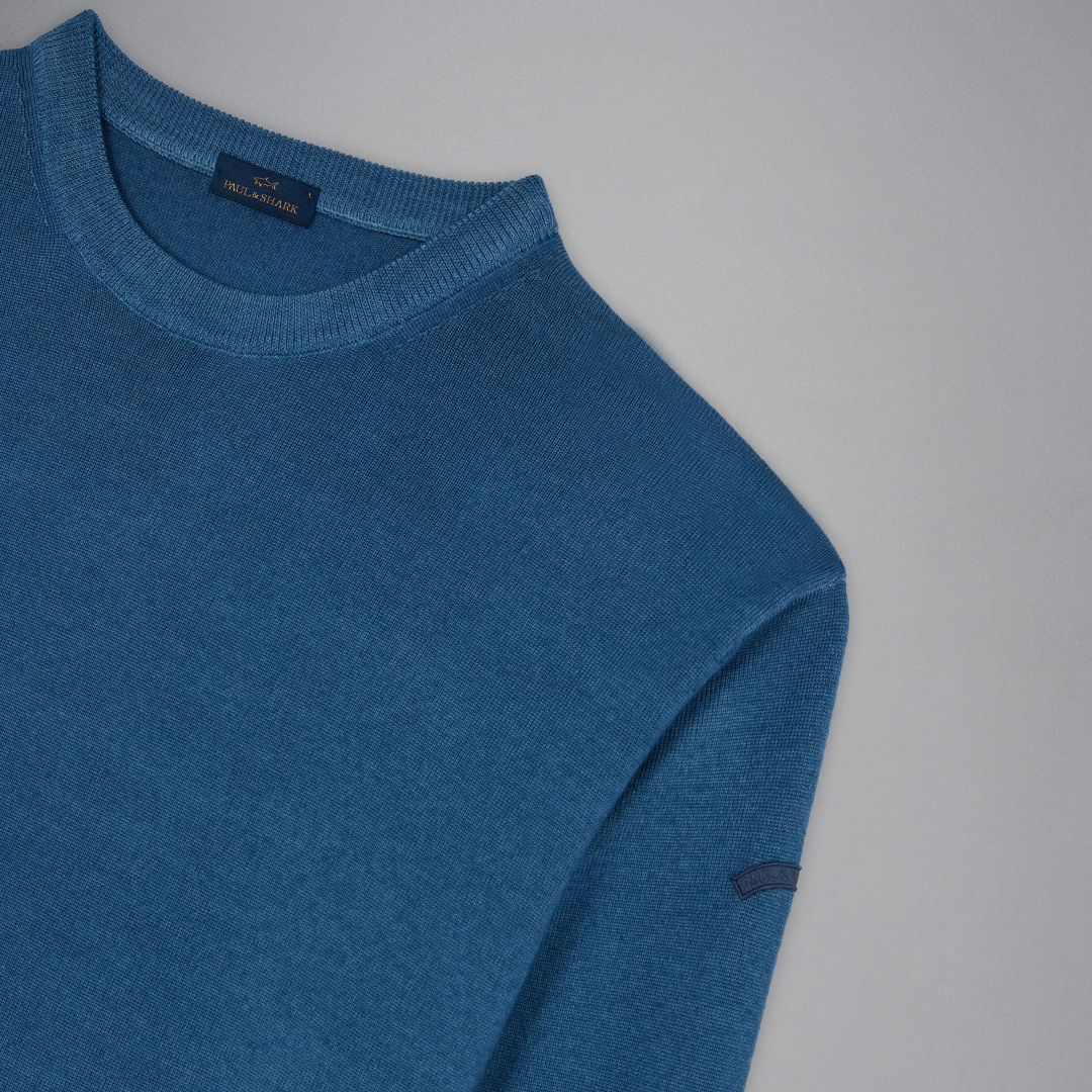 Paul & Shark Wool Crew Neck Knitwear - Blue