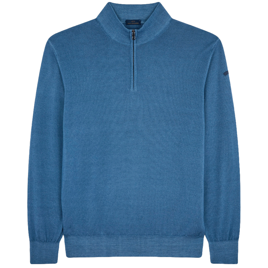 Paul & Shark Wool Half Zip Jumper - Blue