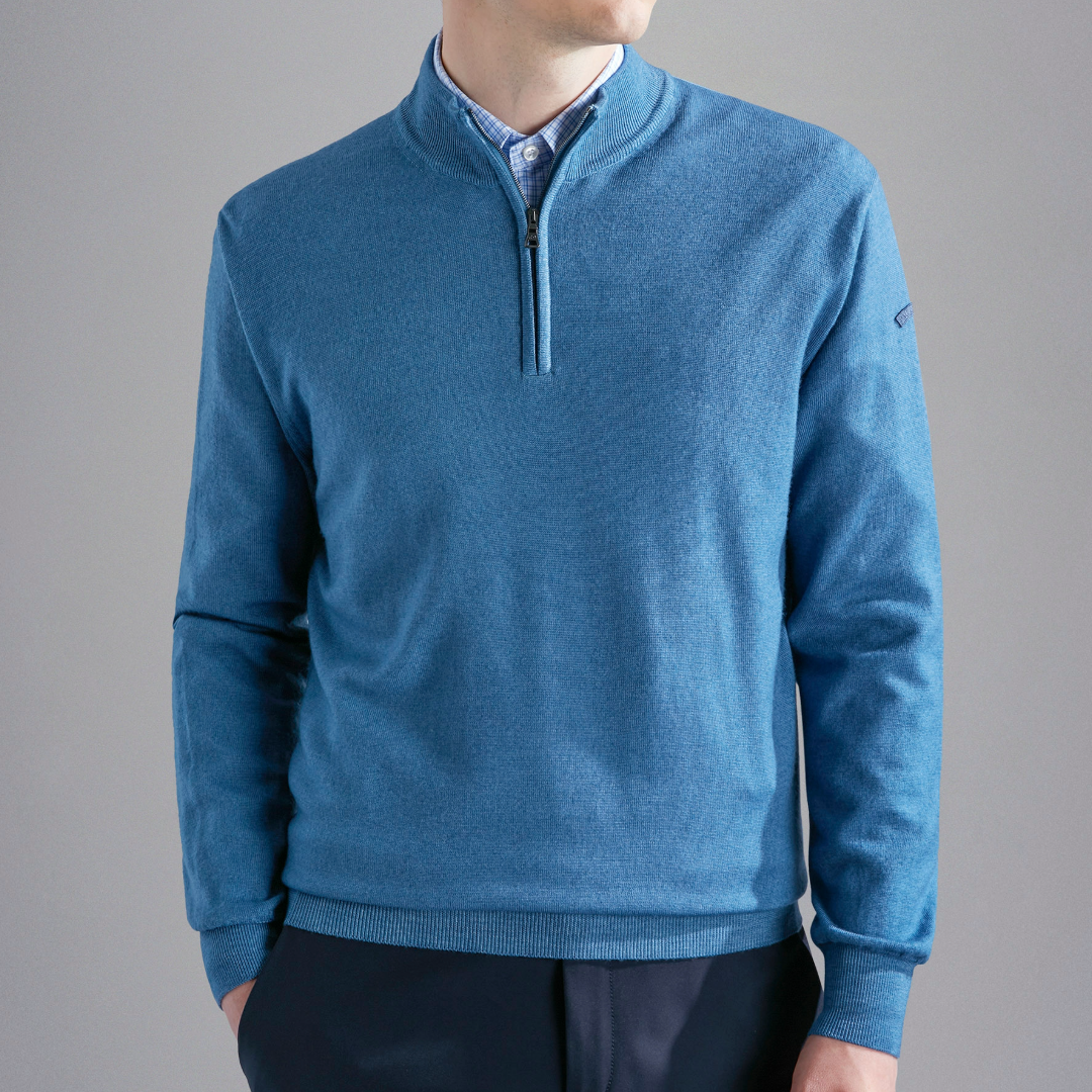 Paul & Shark Wool Half Zip Jumper - Blue