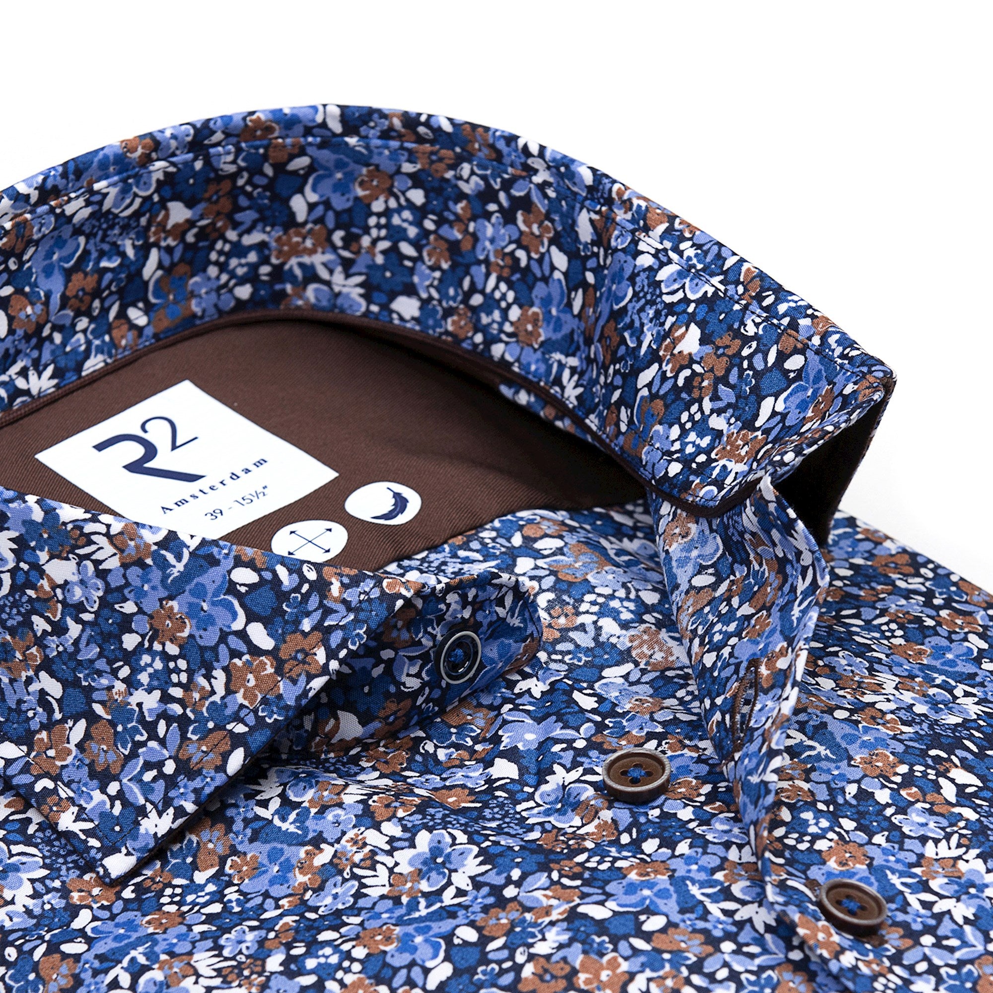 R2 Amsterdam Print Shirt - Blue