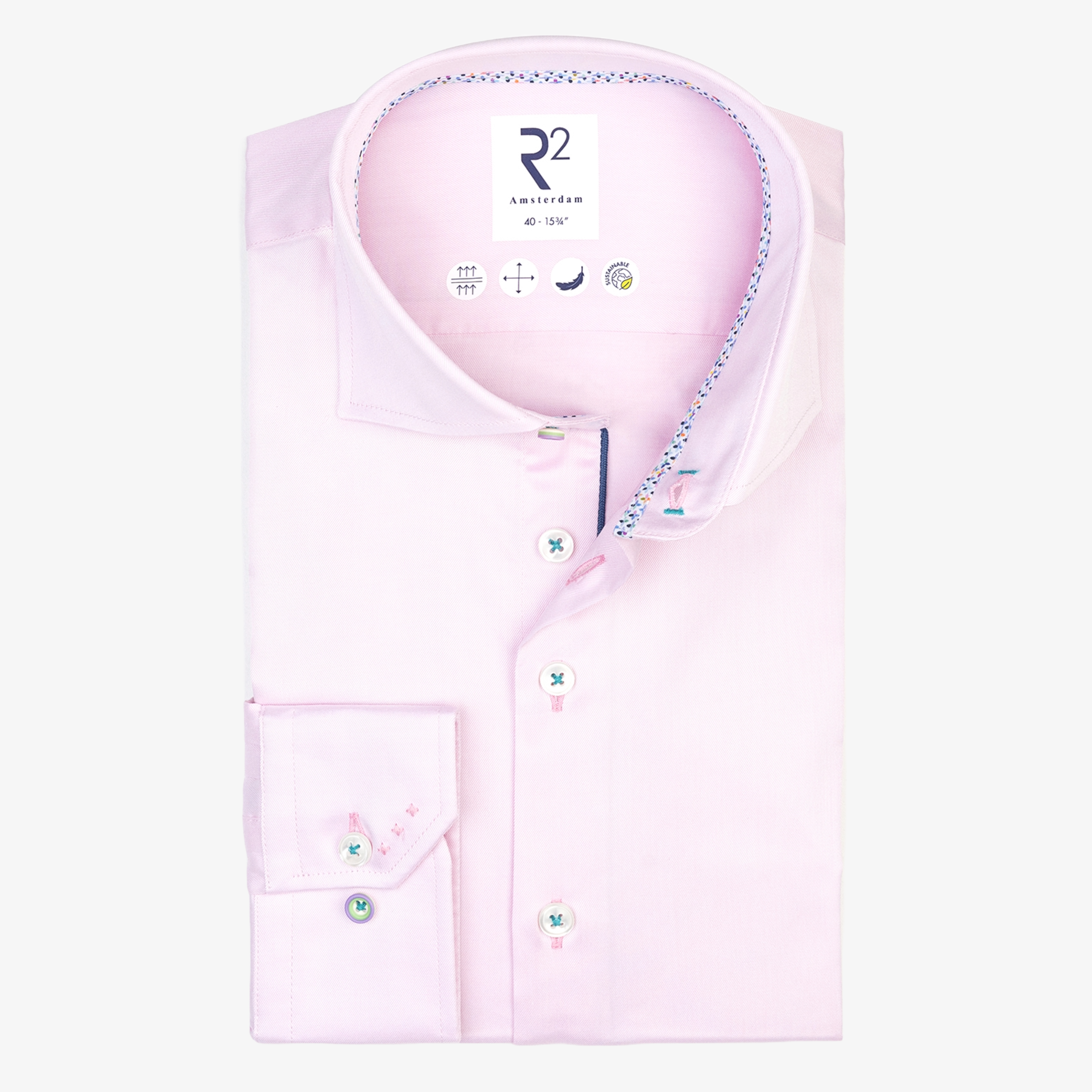 R2 Amsterdam Cotton-Tencel Shirt - Light Pink