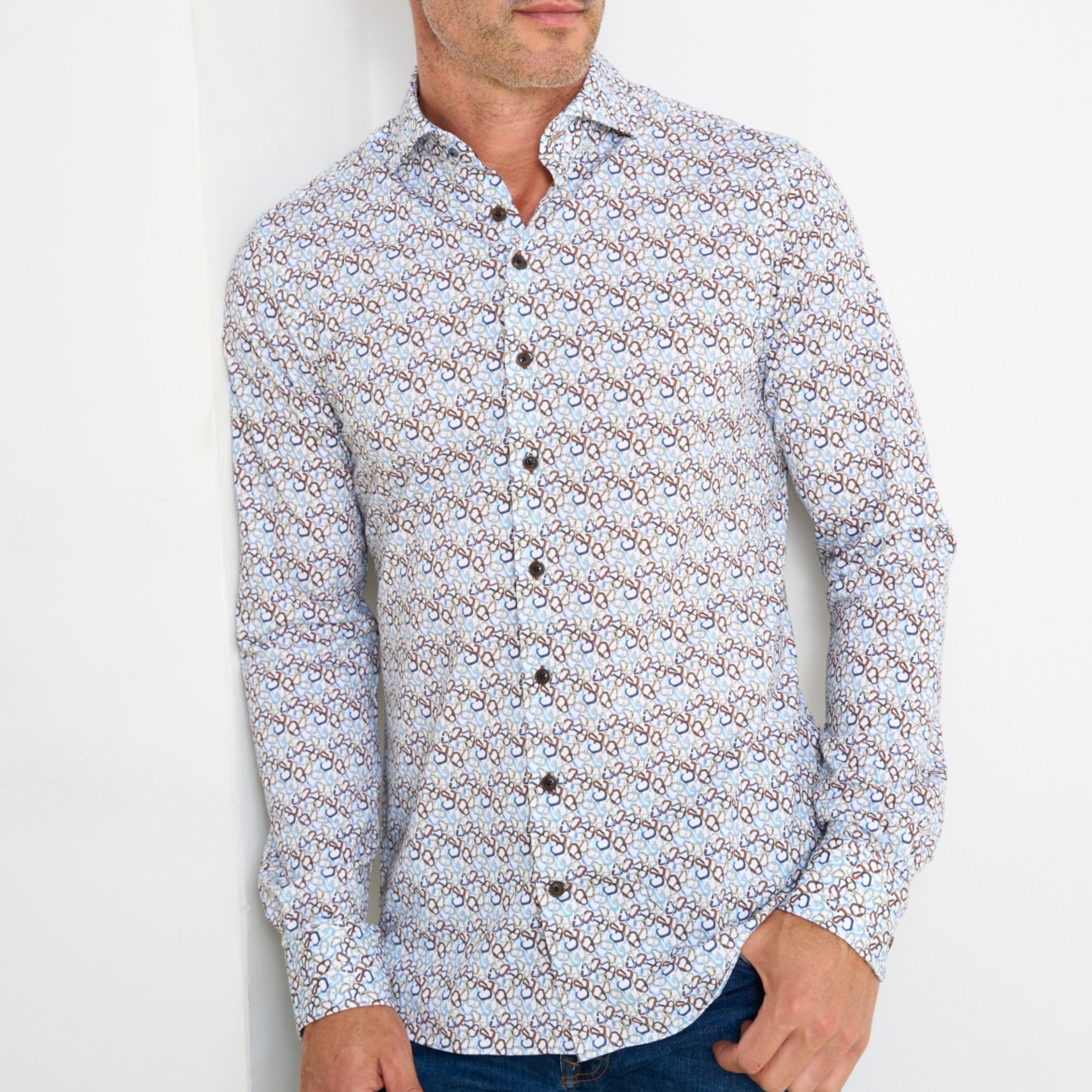 R2 Amsterdam Printed Shirt - White