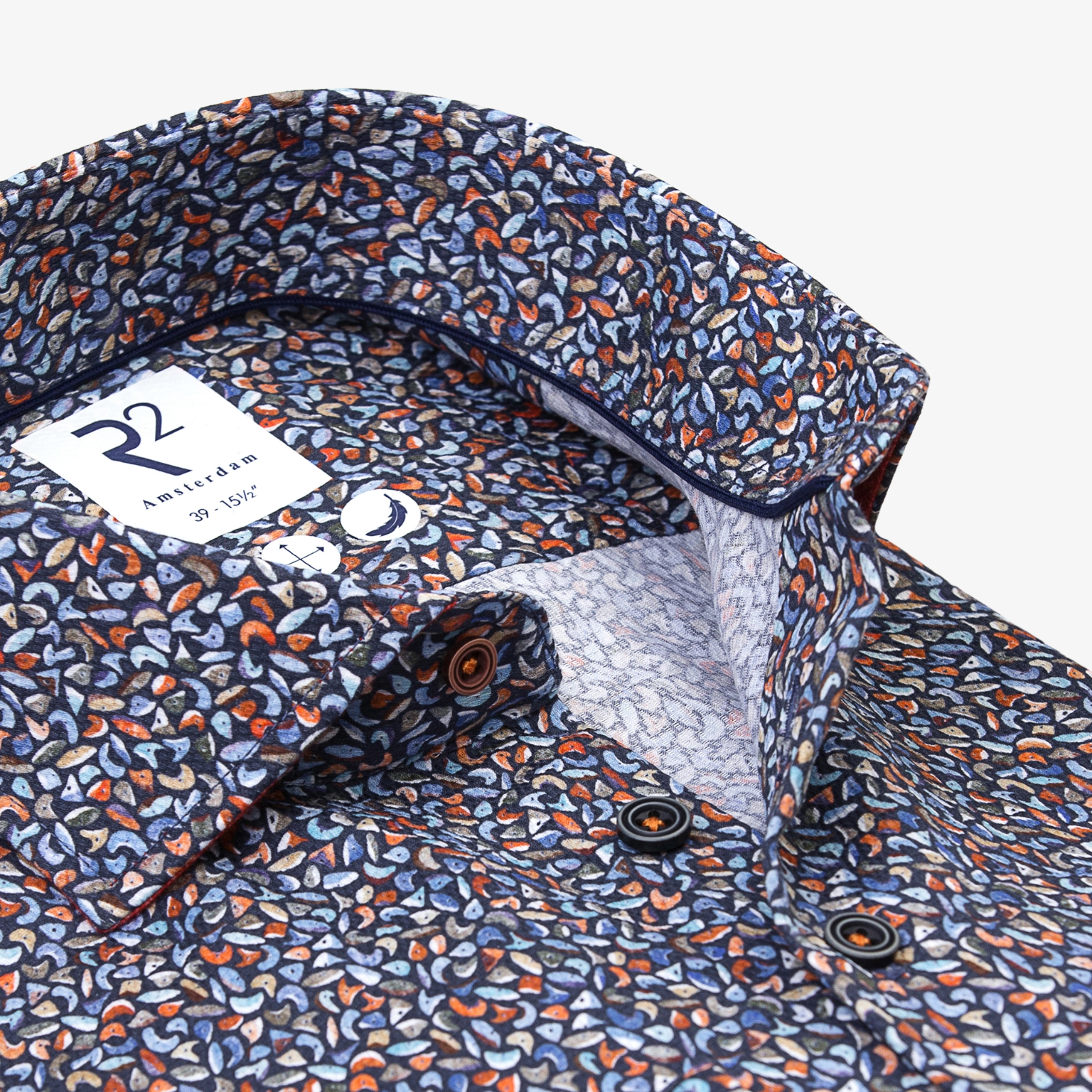 R2 Amsterdam Printed Shirt - Blue
