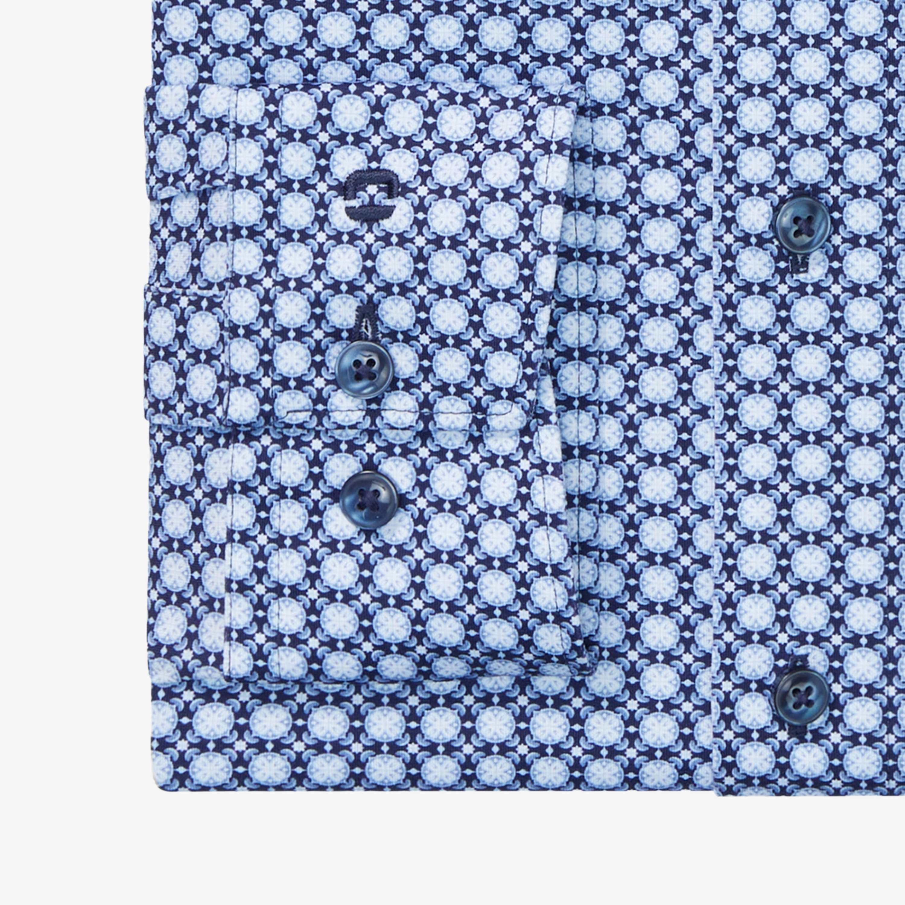 Olymp 24/7 Luxor Modern Fit Print Shirt - Navy
