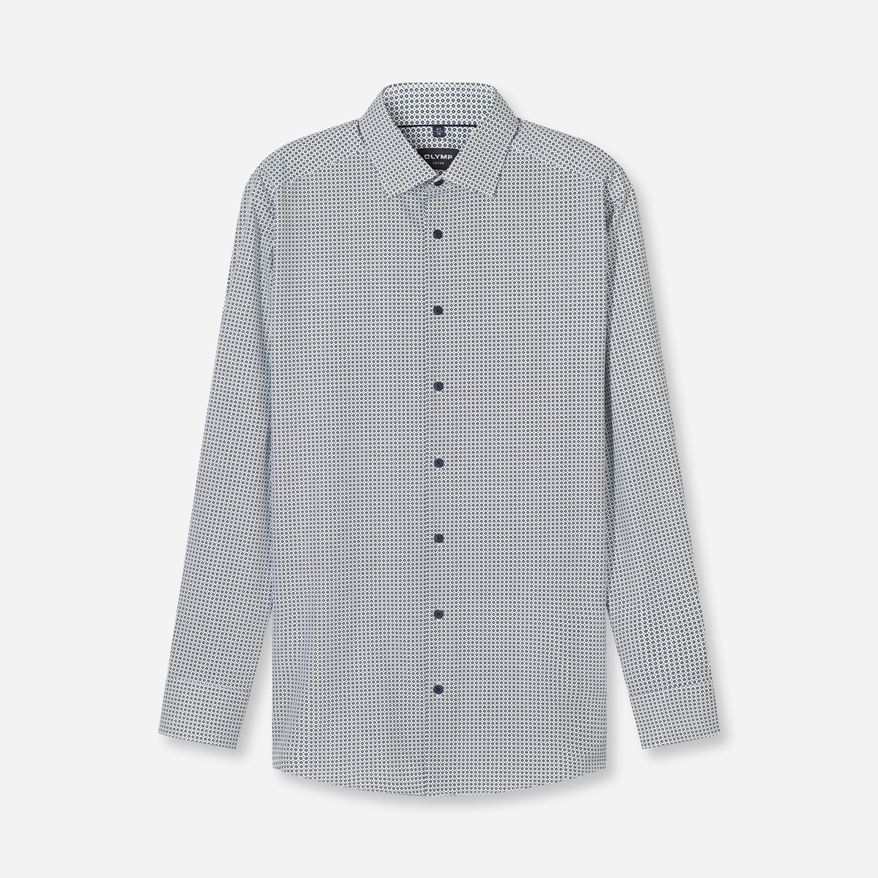 Olymp Luxor 24/Seven Modern Fit Printed Shirt - Beige