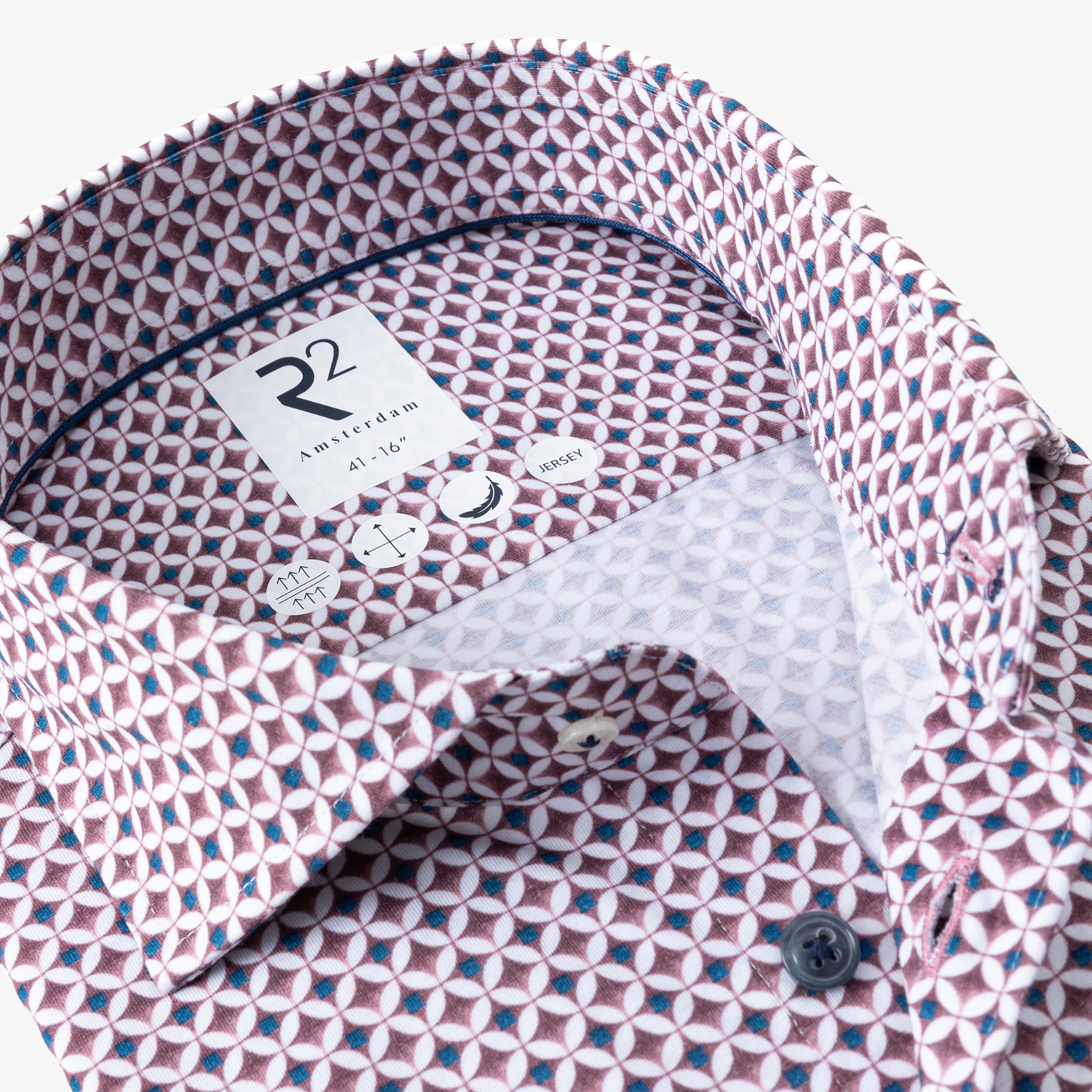R2 Amsterdam Printed Jersey Shirt - Mauve