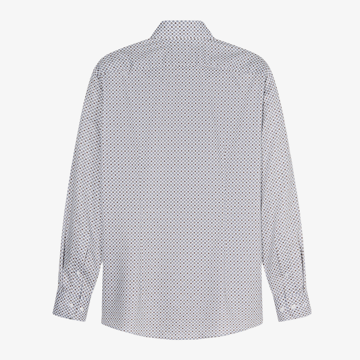 Olymp Luxor Modern Fit Printed Shirt - Silver Grey