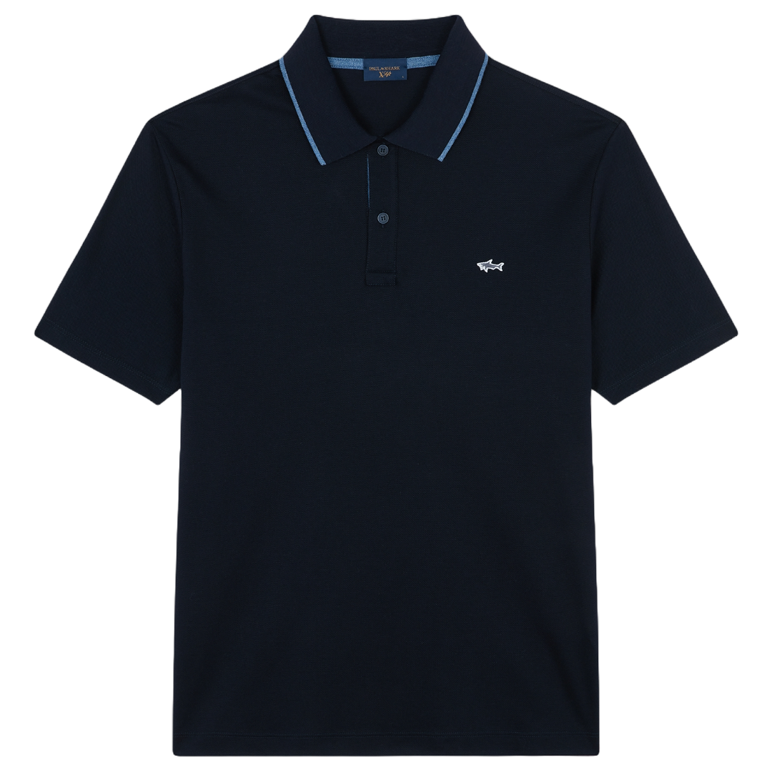 Paul & Shark Cotton Tencel Pique Polo - Navy