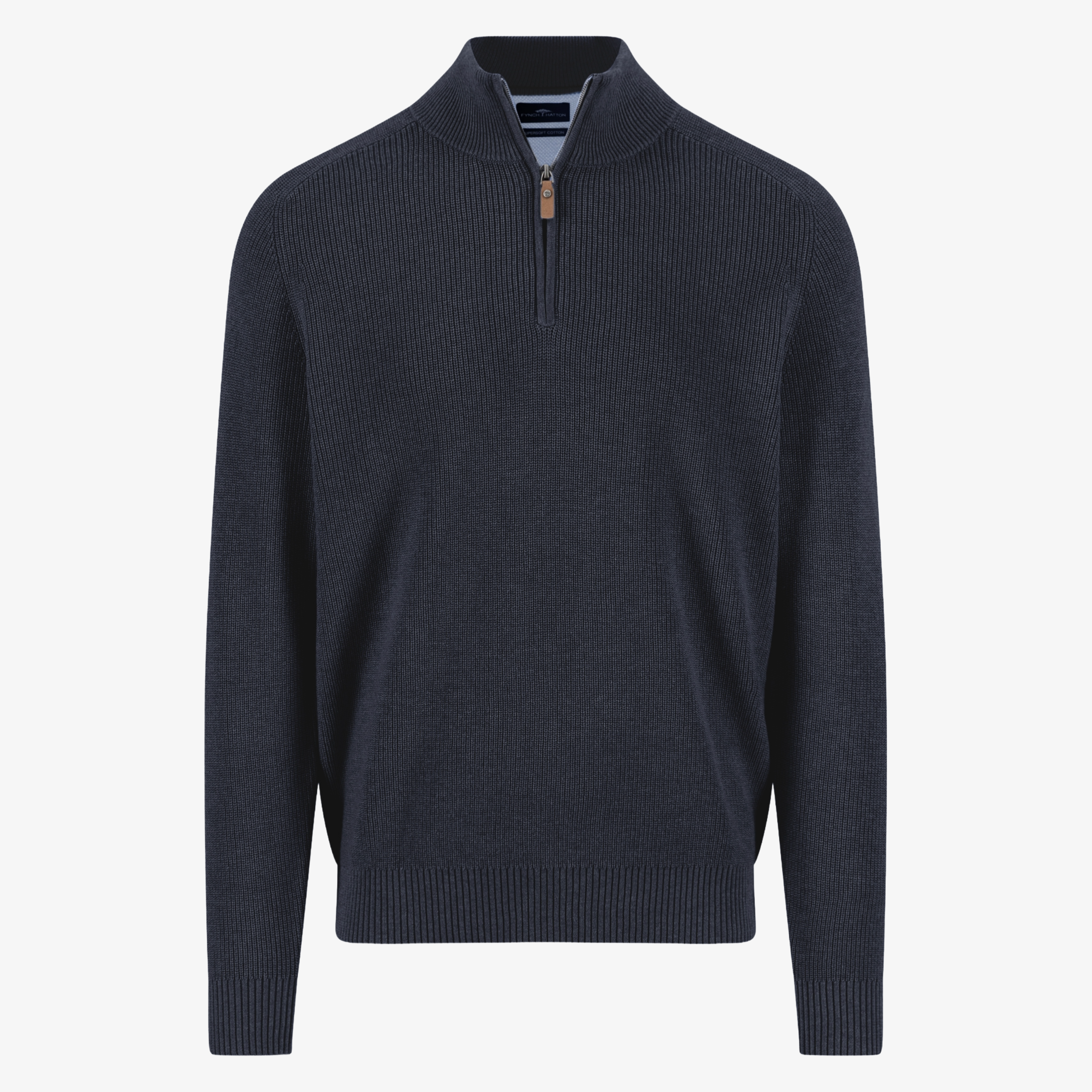 Fynch-Hatton Half Zip Knitted Jumper - Navy