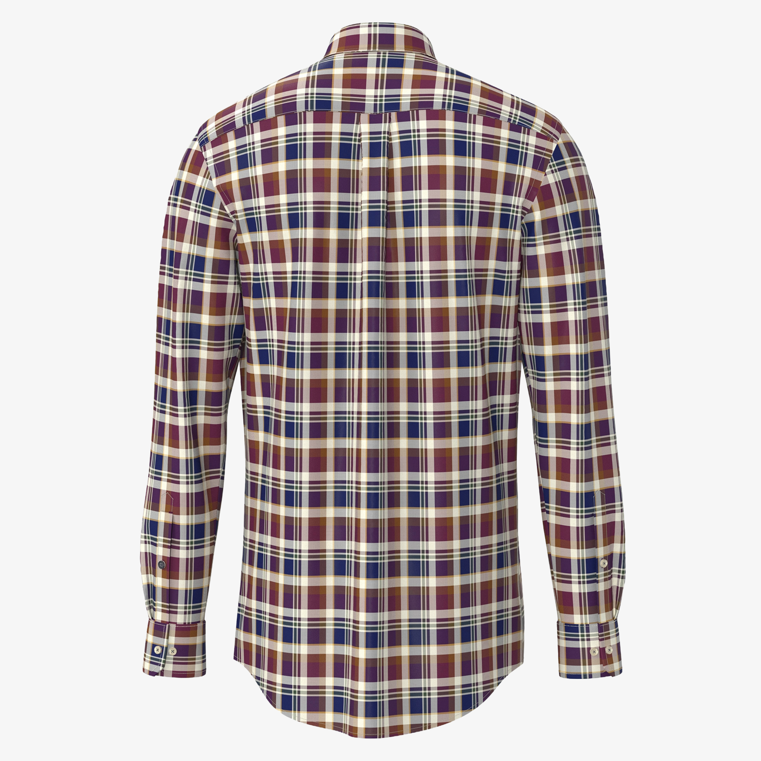 Fynch-Hatton Washed Oxford Check Shirt - Deep Merlot