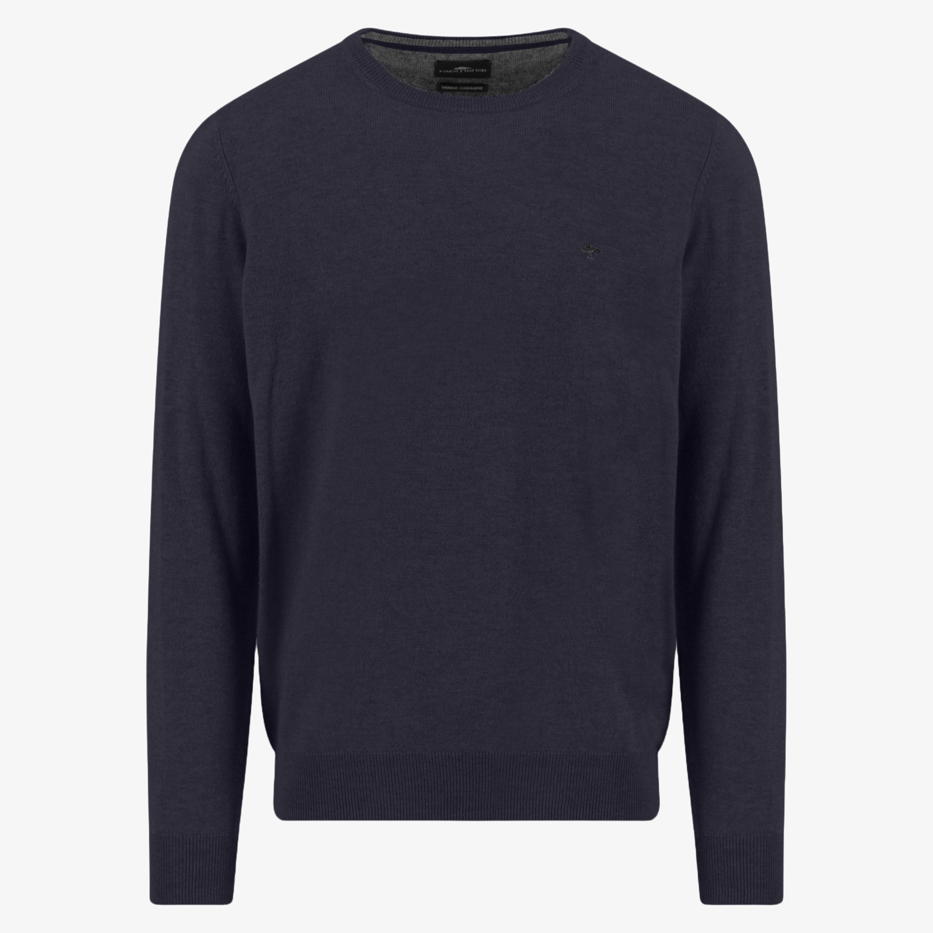 Fynch-Hatton Merino-Cashmere Crew Neck Jumper - Navy