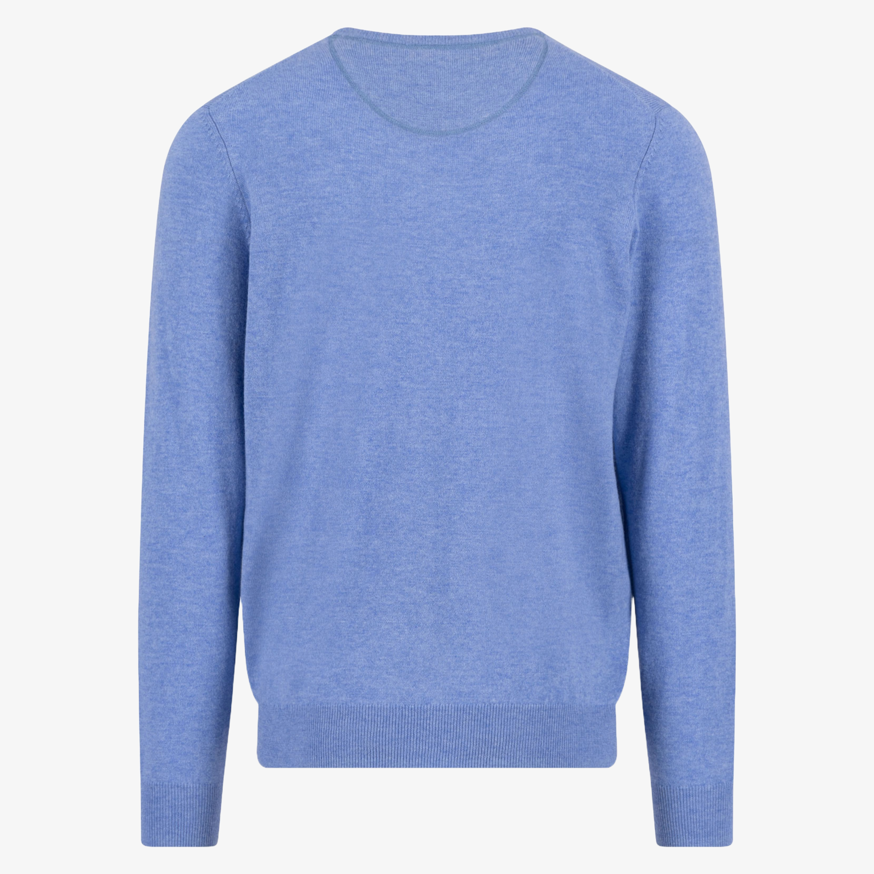 Fynch-Hatton Merino-Cashmere Crew Neck Jumper - Crystal Blue