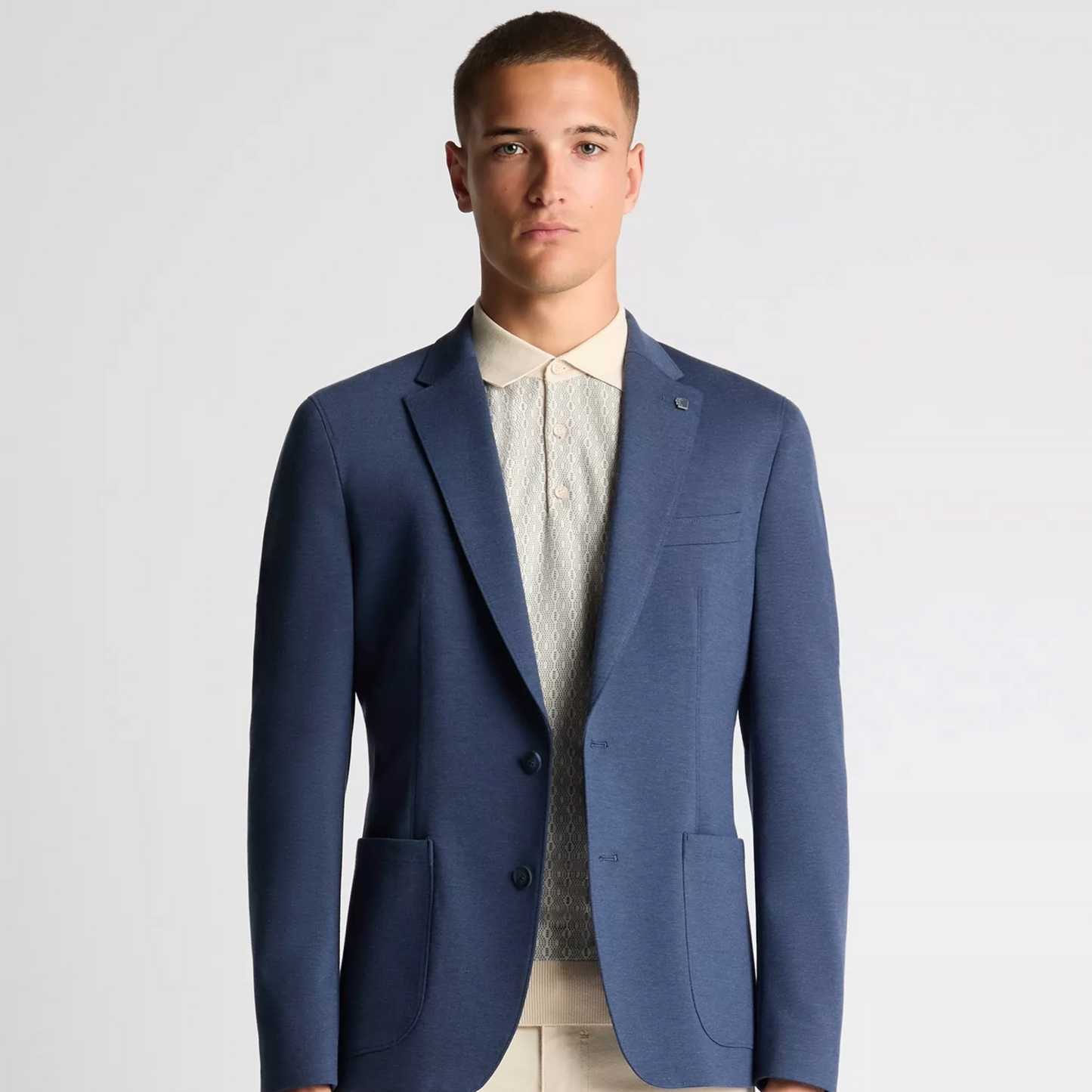 Remus Slim Fit Jersey Stretch Jacket - Blue