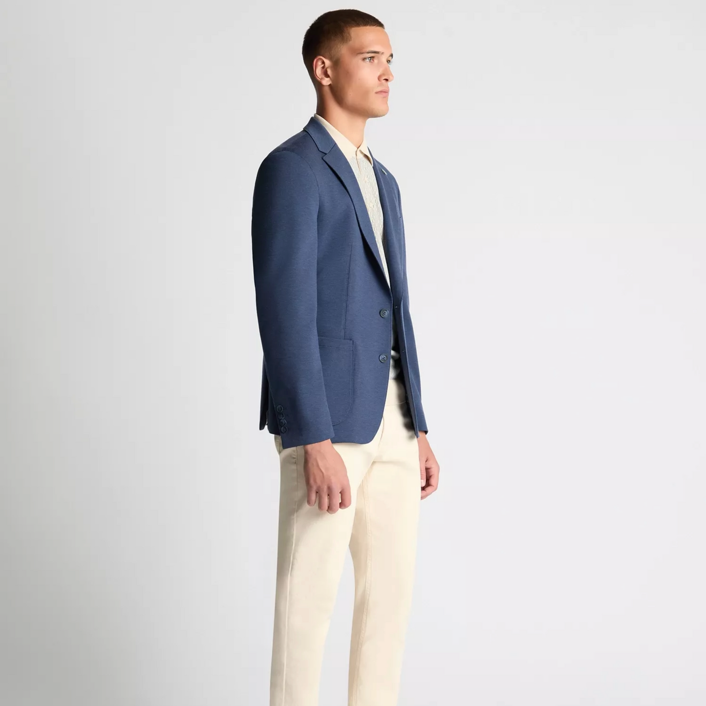 Remus Slim Fit Jersey Stretch Jacket - Blue