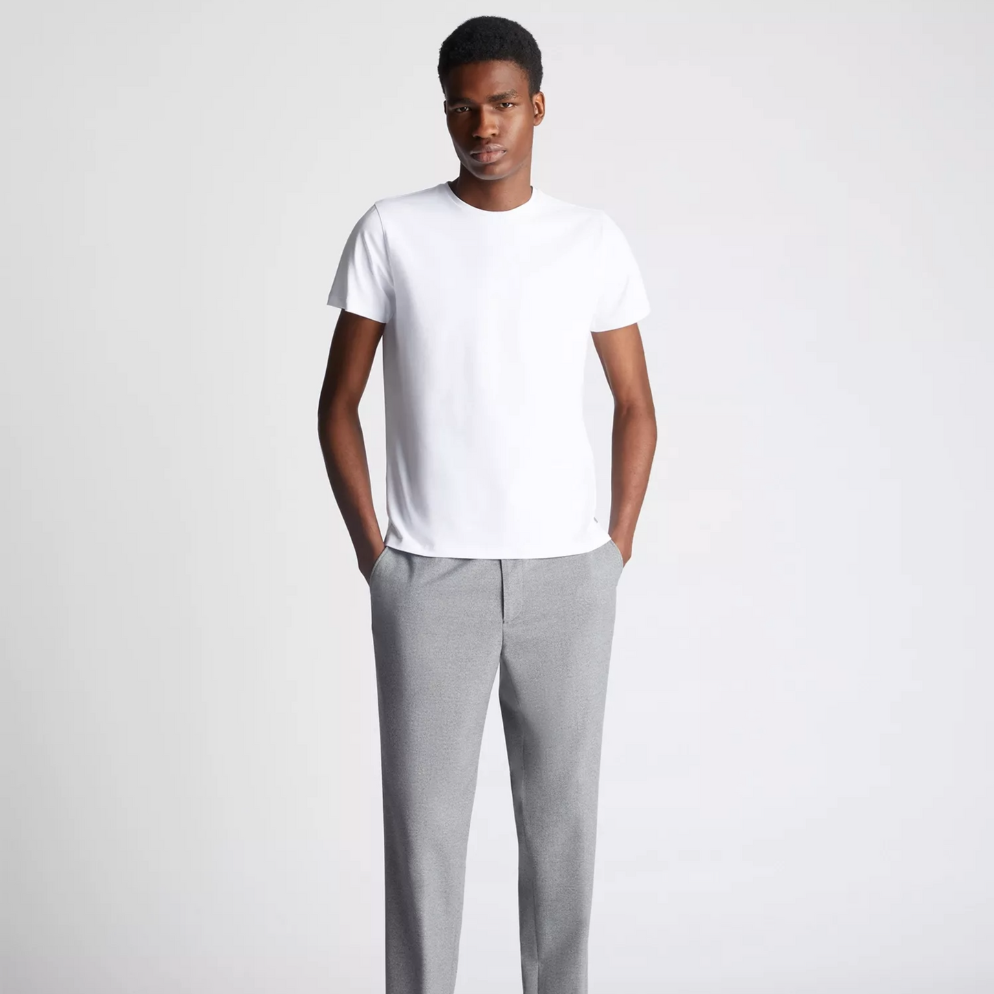 Remus Tapered Fit Cotton-Stretch T-Shirt - White