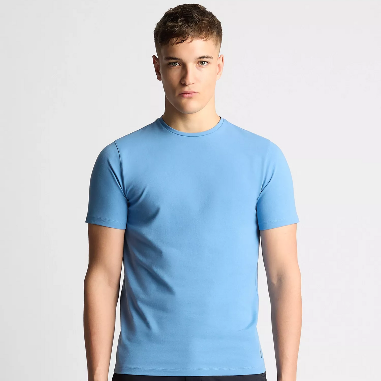 Remus Tapered Fit Cotton-Stretch T-Shirt - Sky Blue