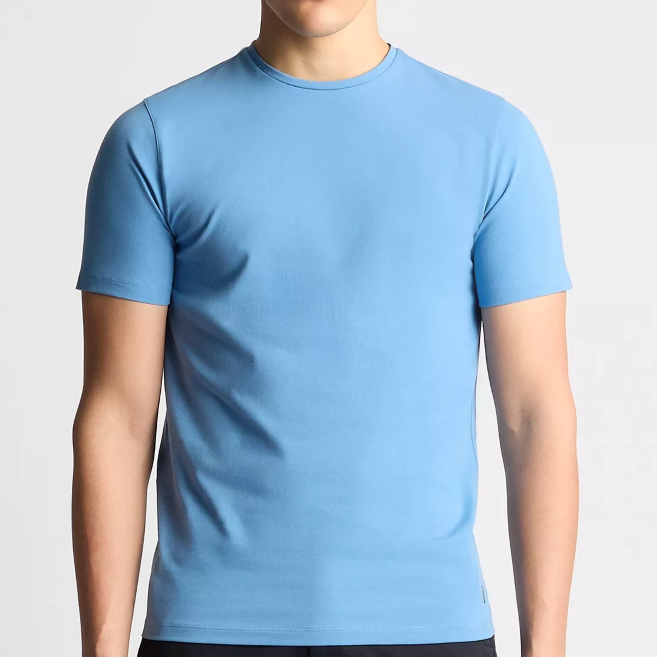 Remus Tapered Fit Cotton-Stretch T-Shirt - Mid Blue