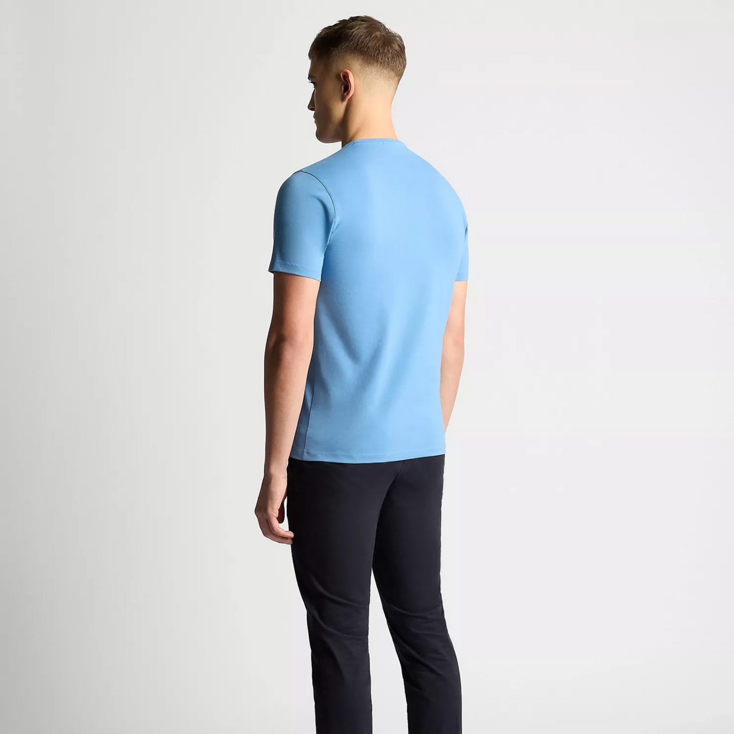 Remus Tapered Fit Cotton-Stretch T-Shirt - Sky Blue