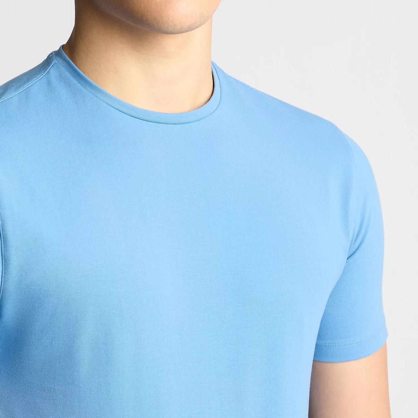 Remus Tapered Fit Cotton-Stretch T-Shirt - Sky Blue