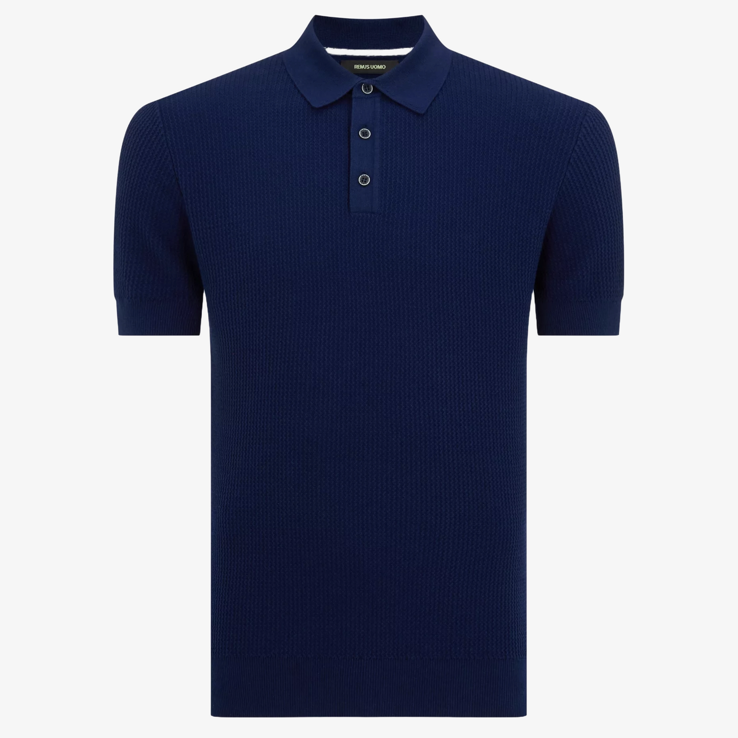 Remus Slim Fit Cotton Interest Fabric Polo Shirt - Dark Blue