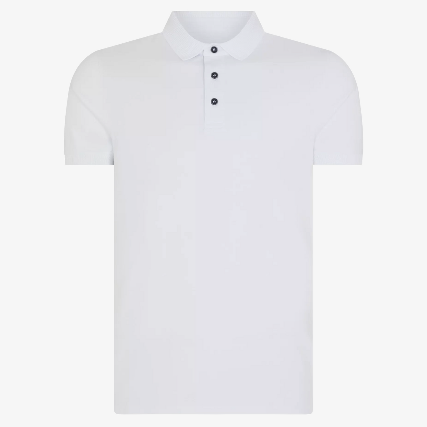 Remus Tapered Fit Cotton-Stretch Polo Shirt - White