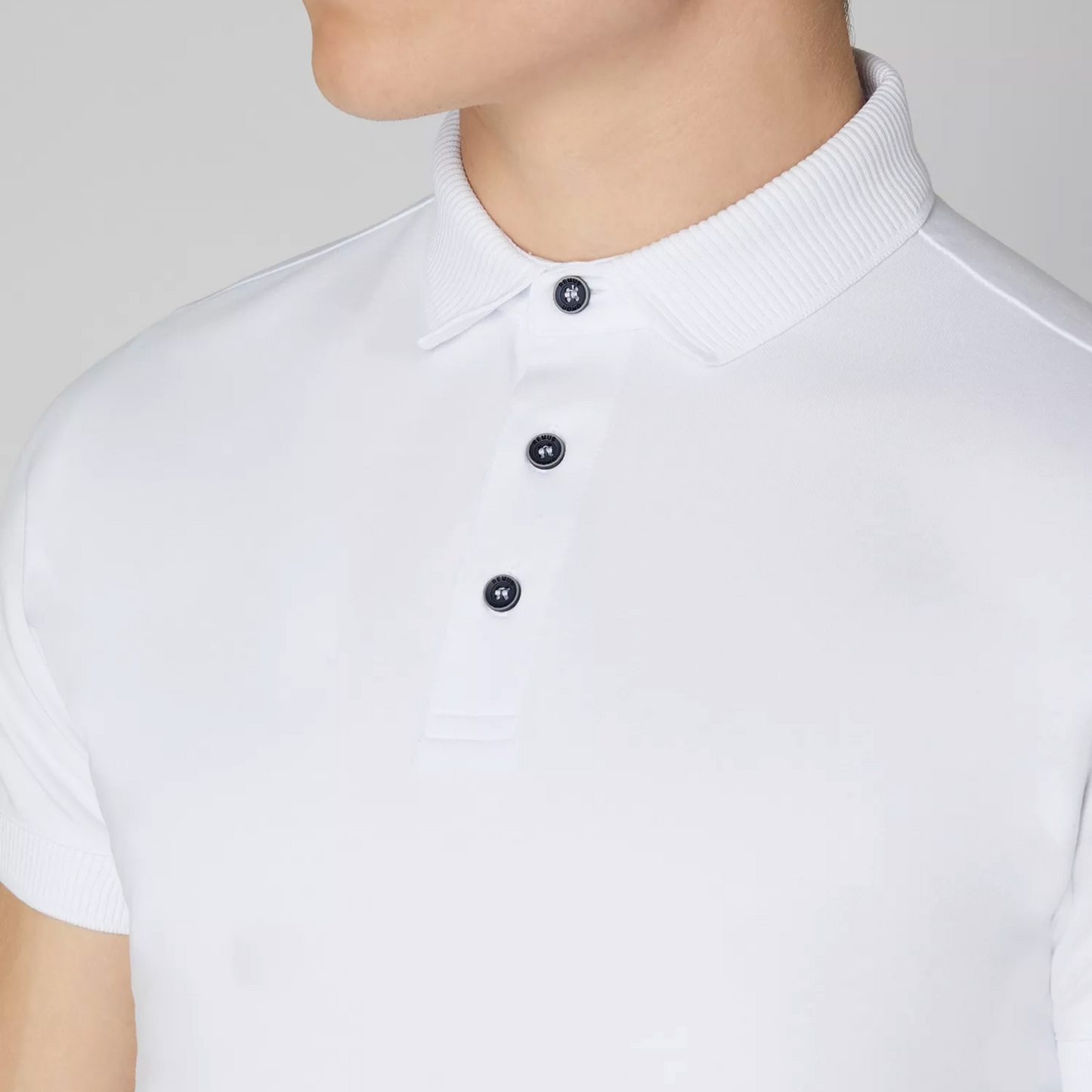 Remus Tapered Fit Cotton-Stretch Polo Shirt - White