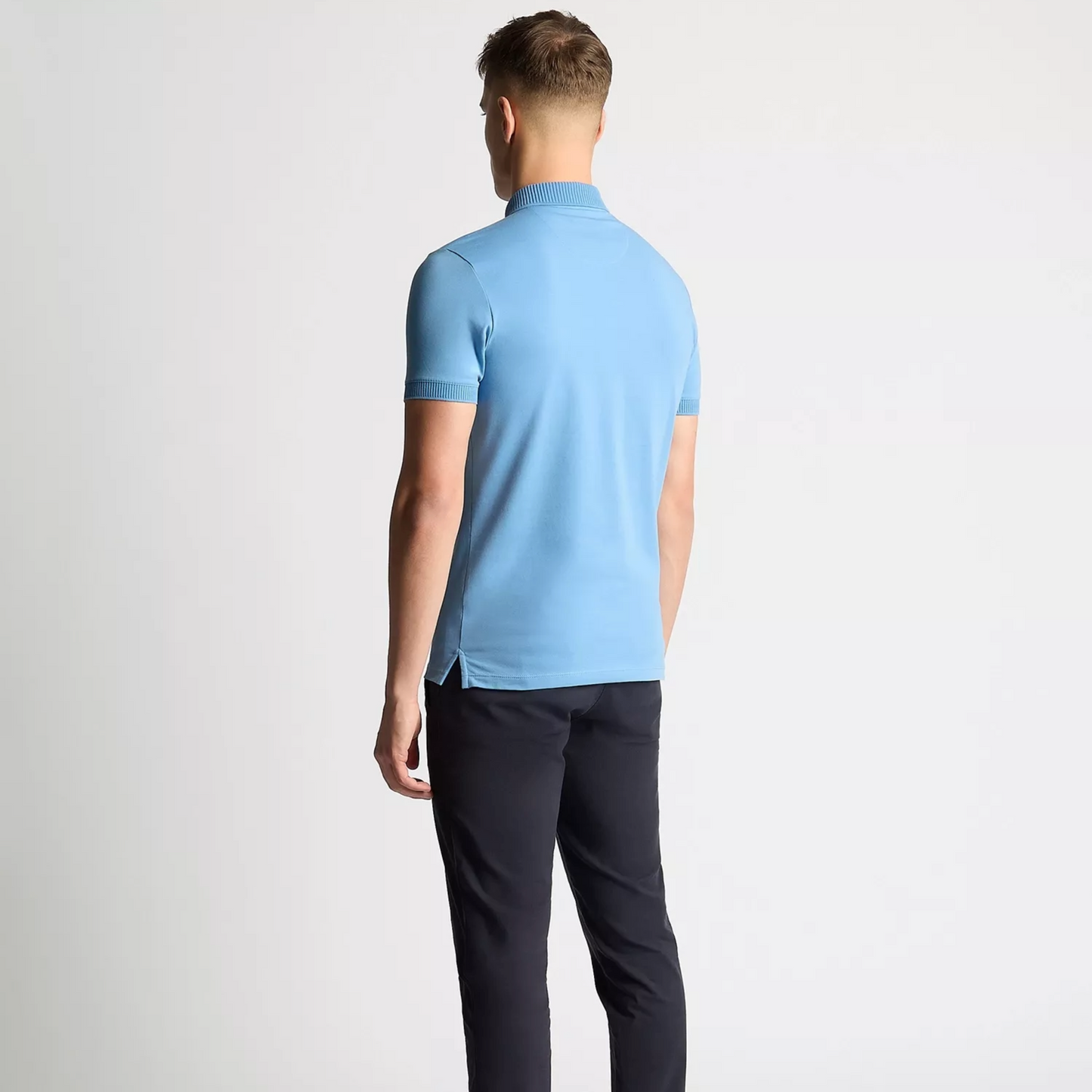 Remus Tapered Fit Cotton-Stretch Polo Shirt - Sky Blue
