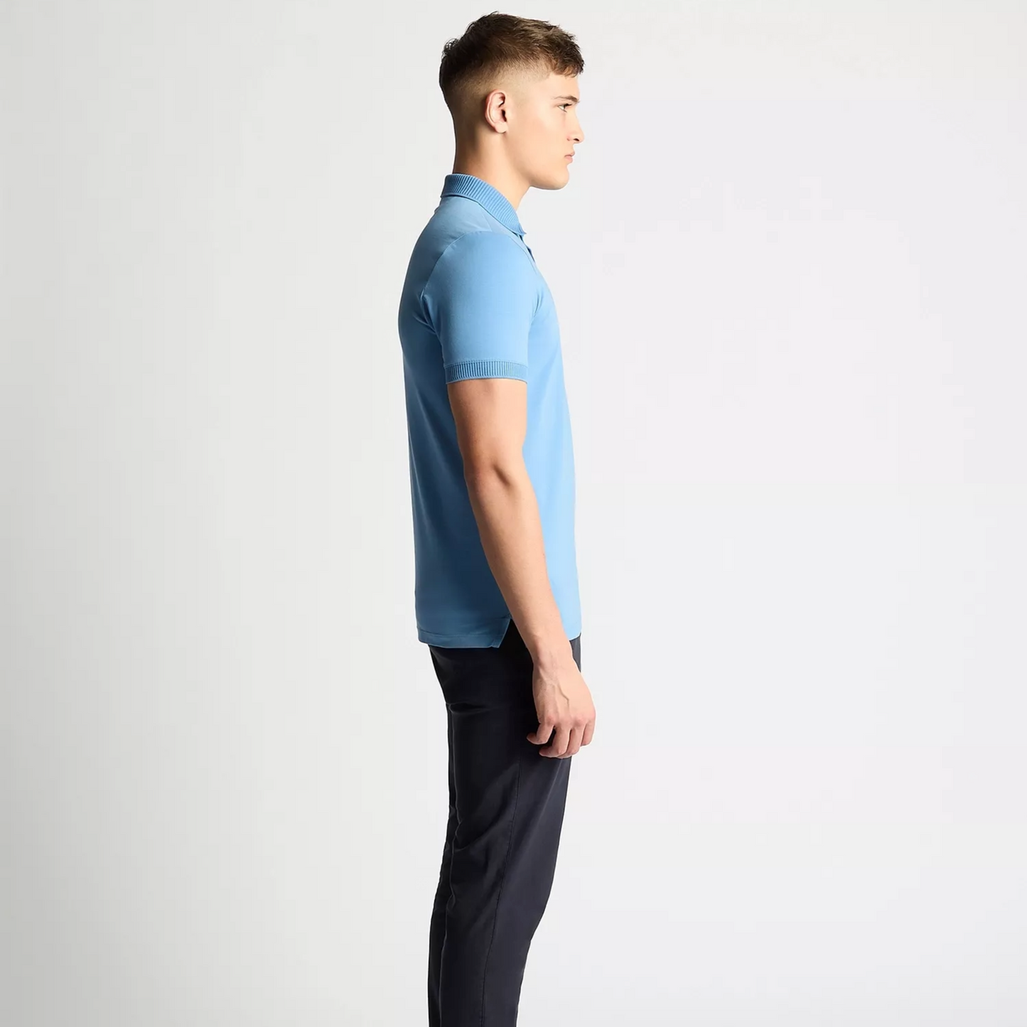 Remus Tapered Fit Cotton-Stretch Polo Shirt - Sky Blue