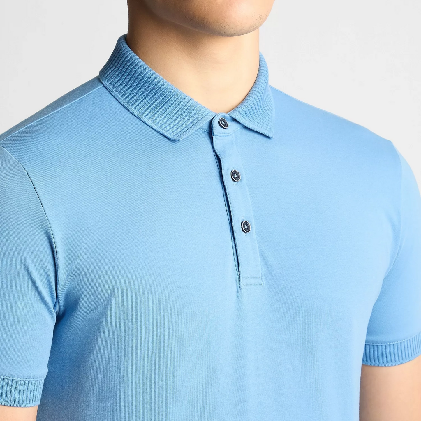 Remus Tapered Fit Cotton-Stretch Polo Shirt - Sky Blue